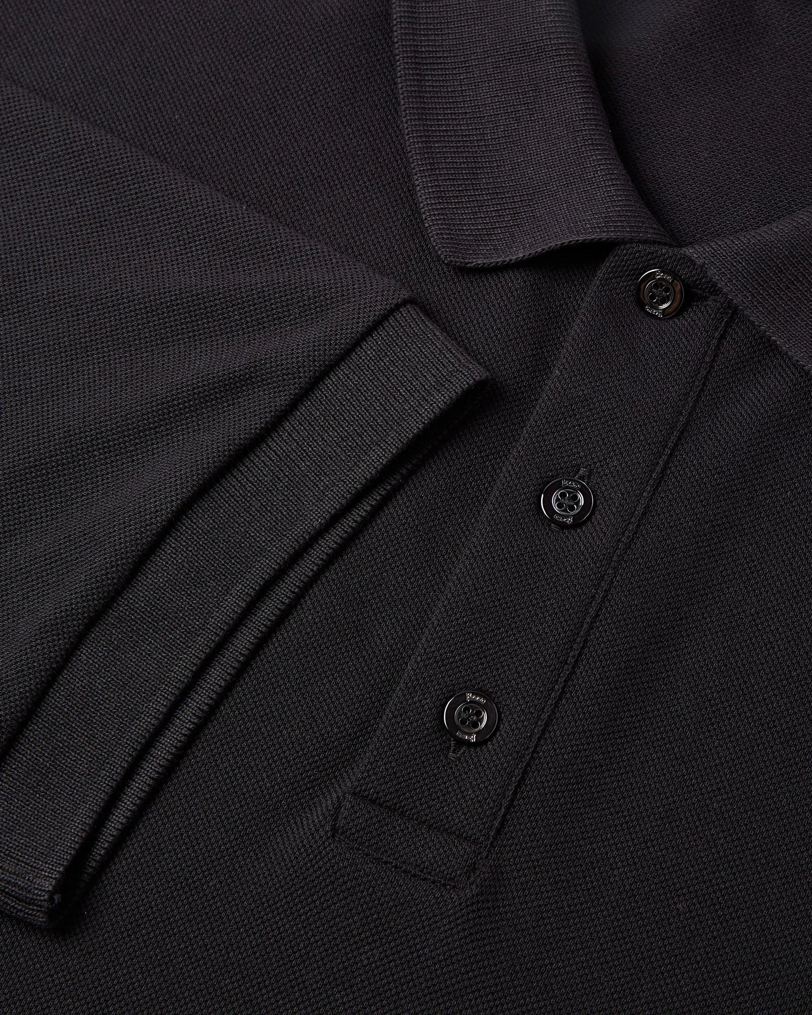 Herno Crest Logo Short Sleeve Polo (Black)