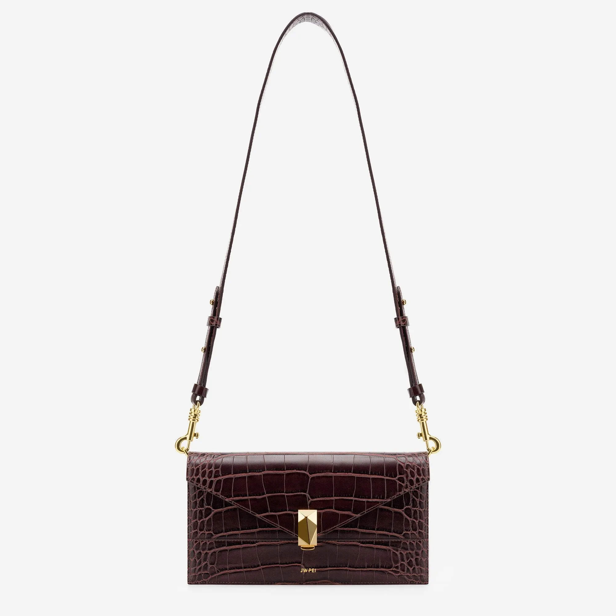 Jane Crossbody Bag - Brown Croc