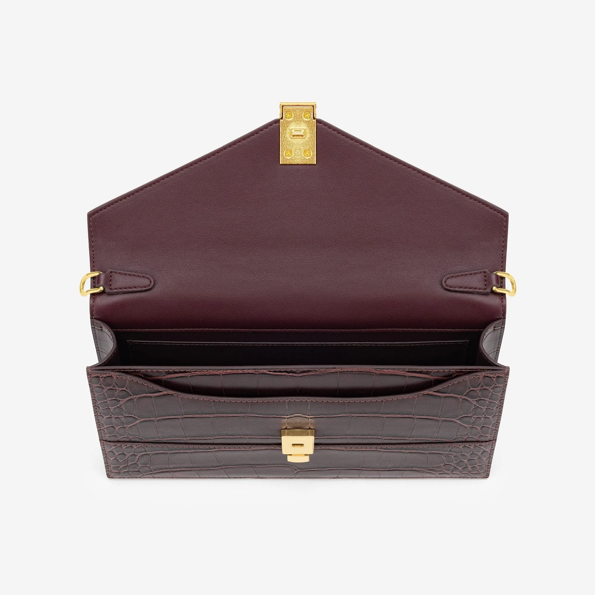 Jane Crossbody Bag - Brown Croc