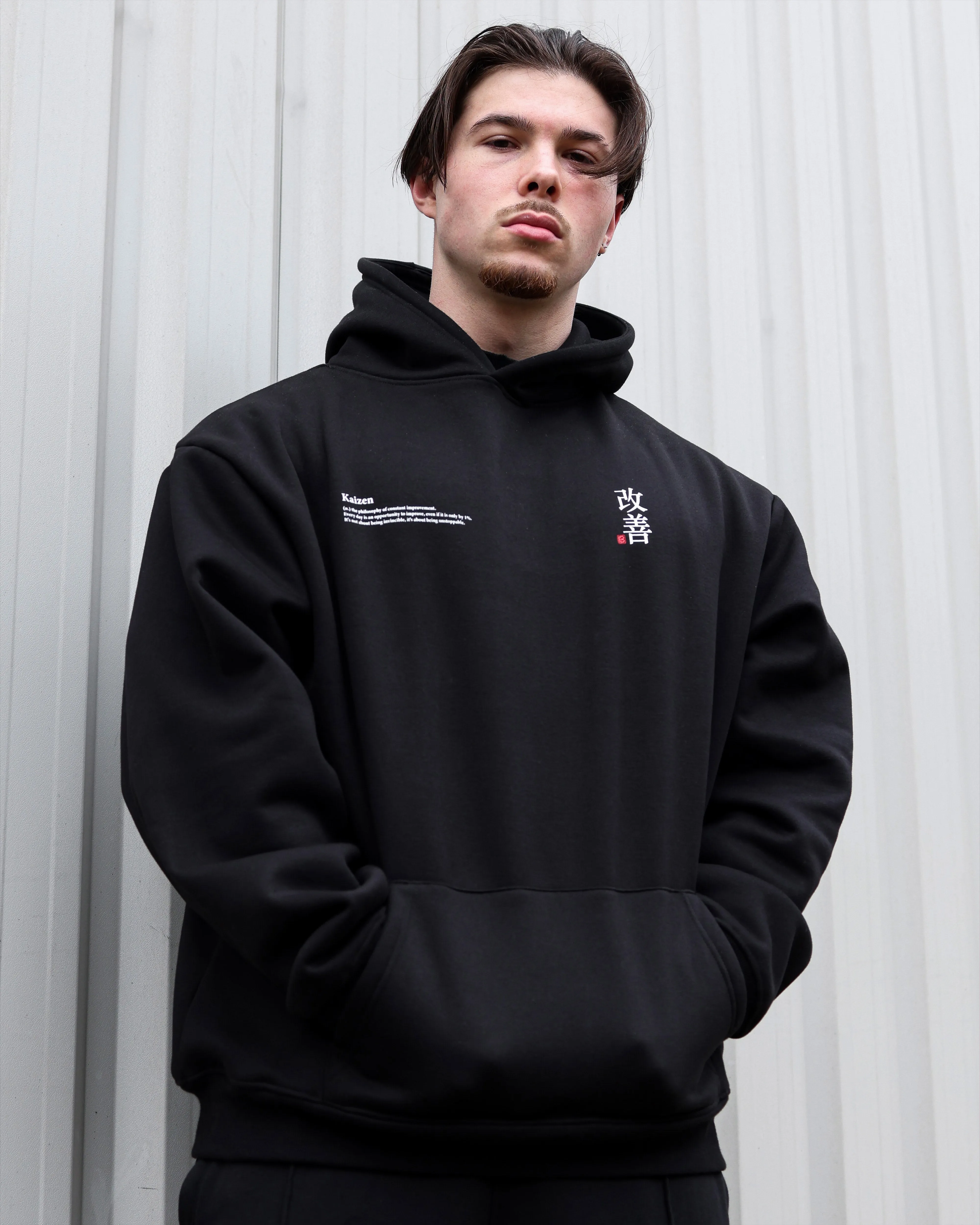 Kaizen Black Anime Hoodie
