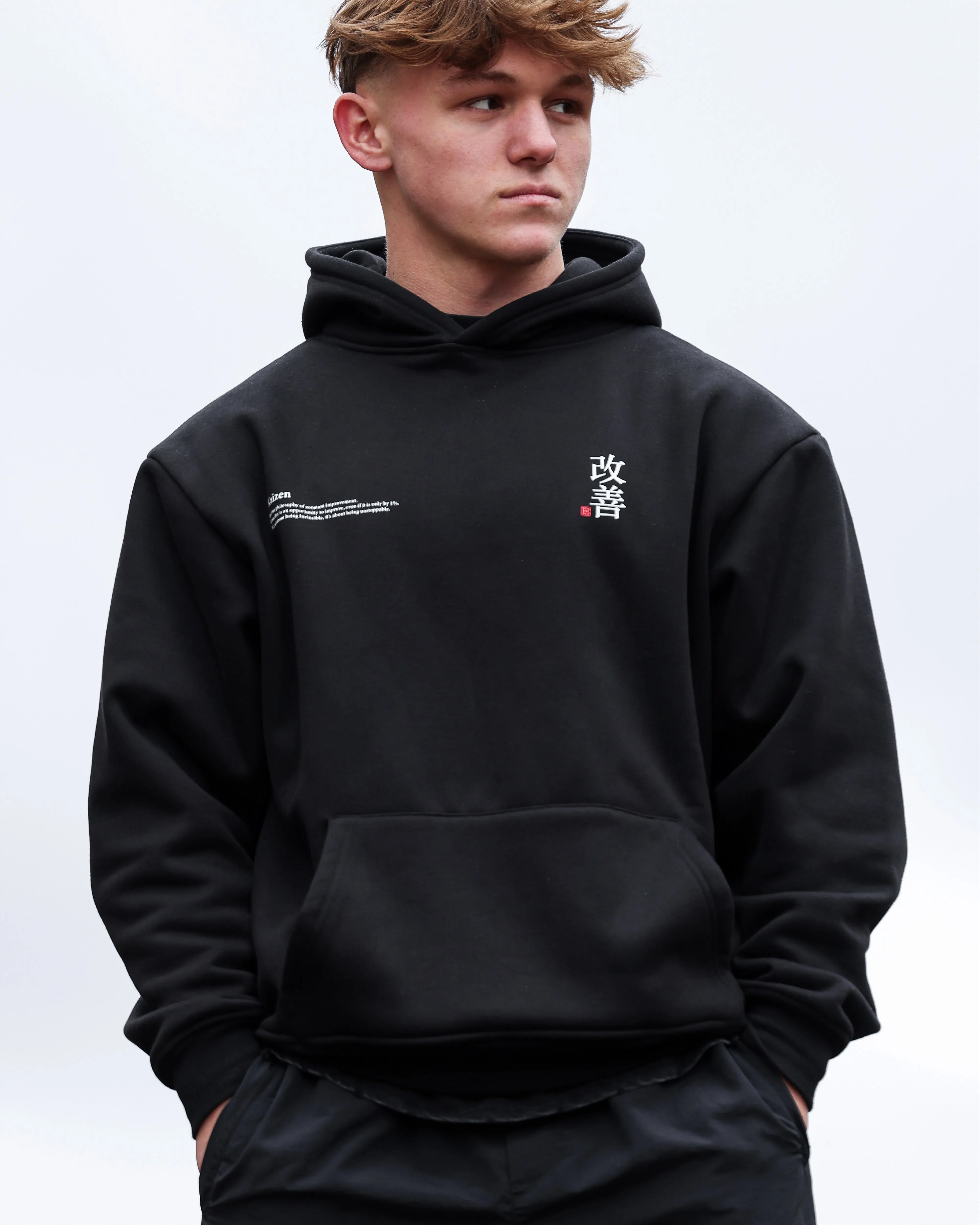 Kaizen Black Anime Hoodie