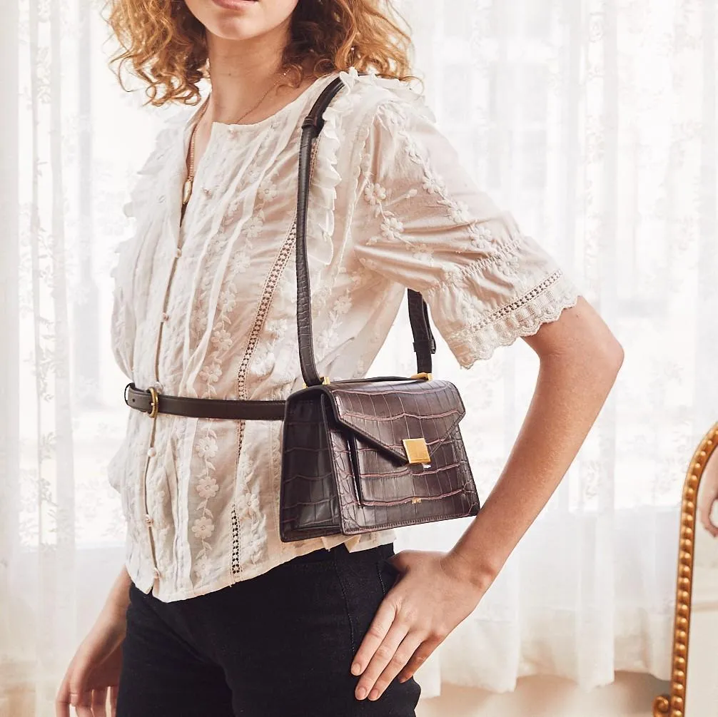 Lilian Bag - Brown Croc