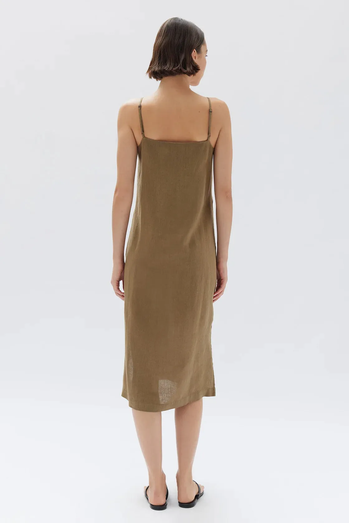 LINEN SLIP DRESS | PEA