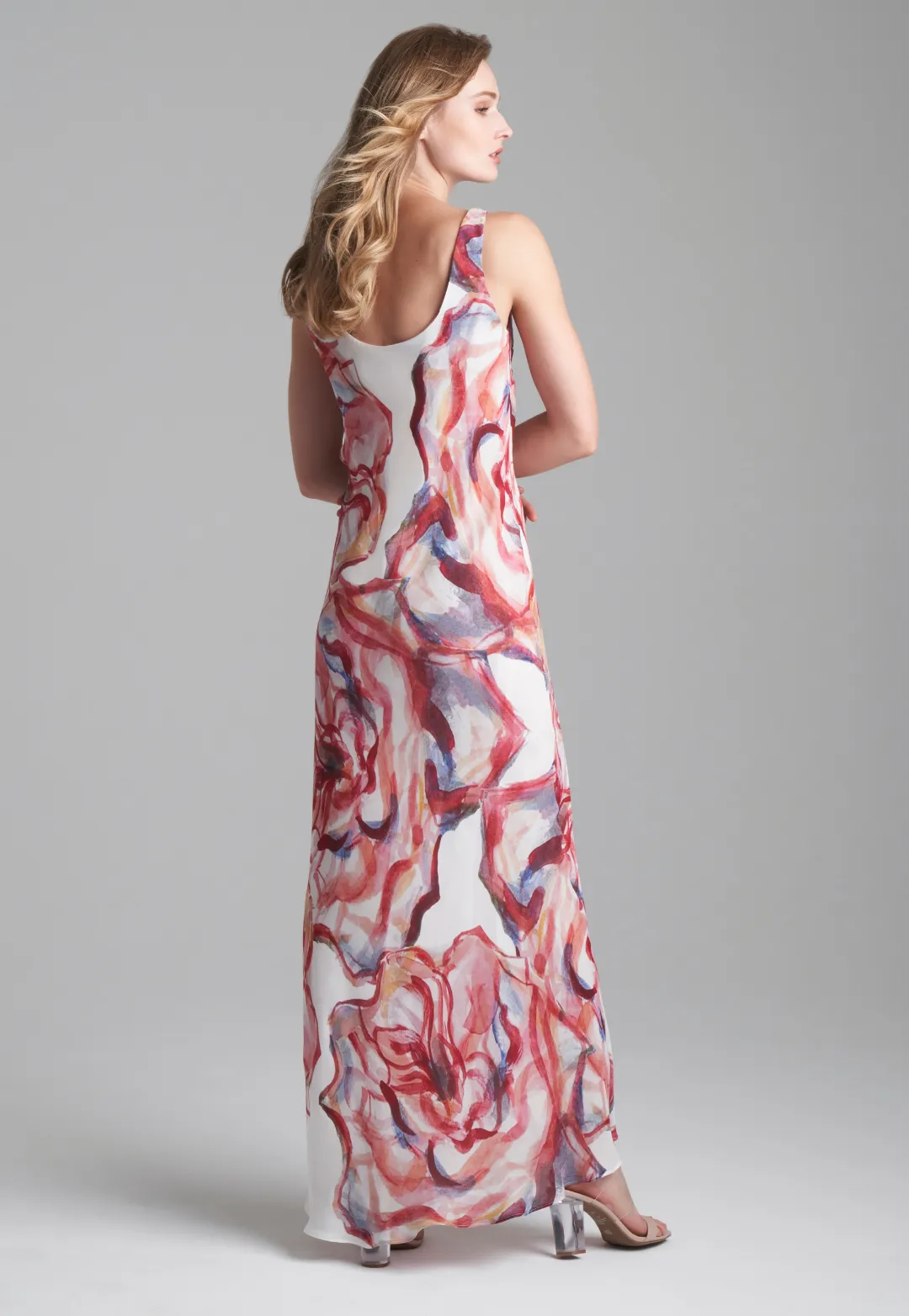 Lucia Silk Slip Dress in Rose Rouge