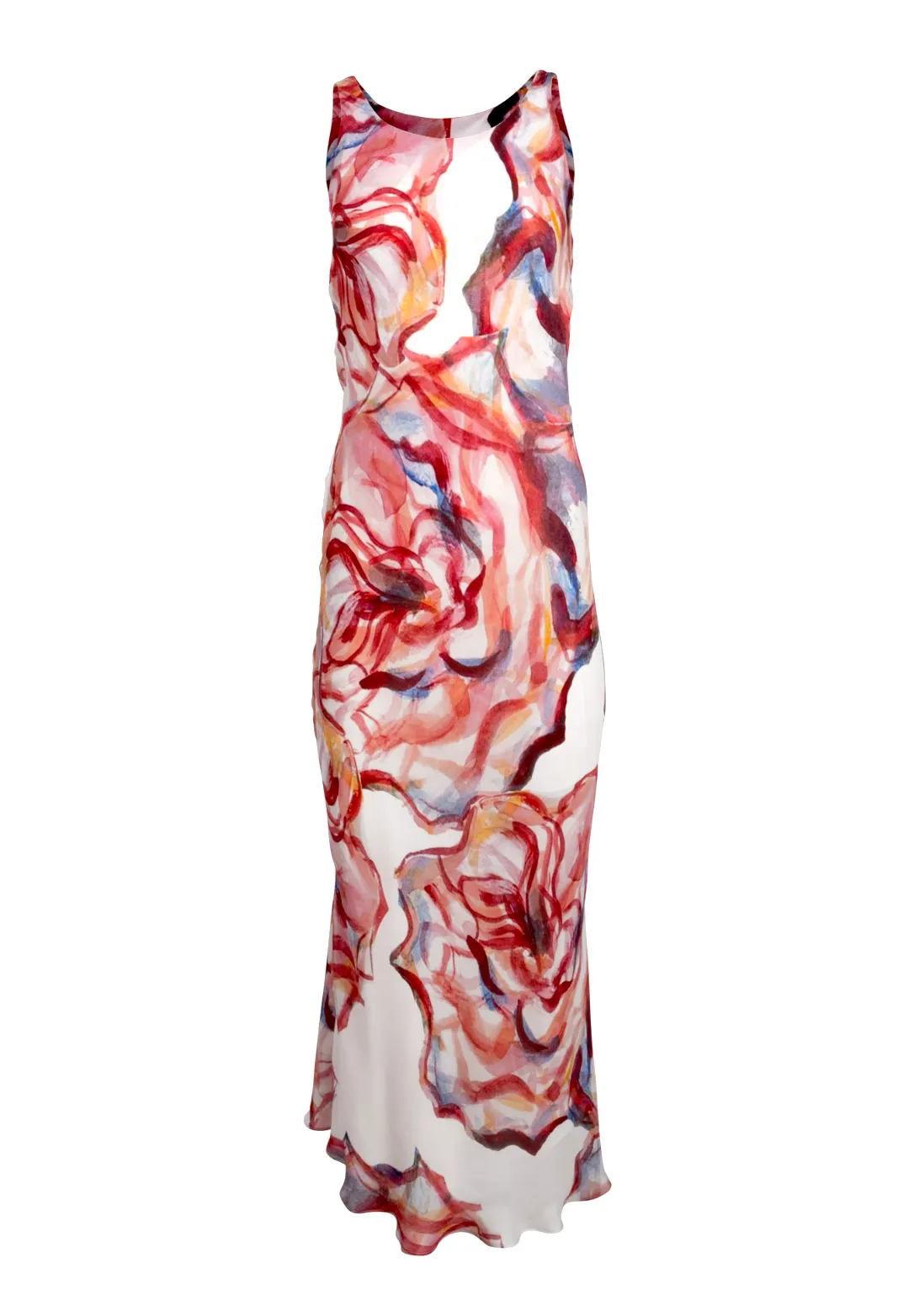 Lucia Silk Slip Dress in Rose Rouge