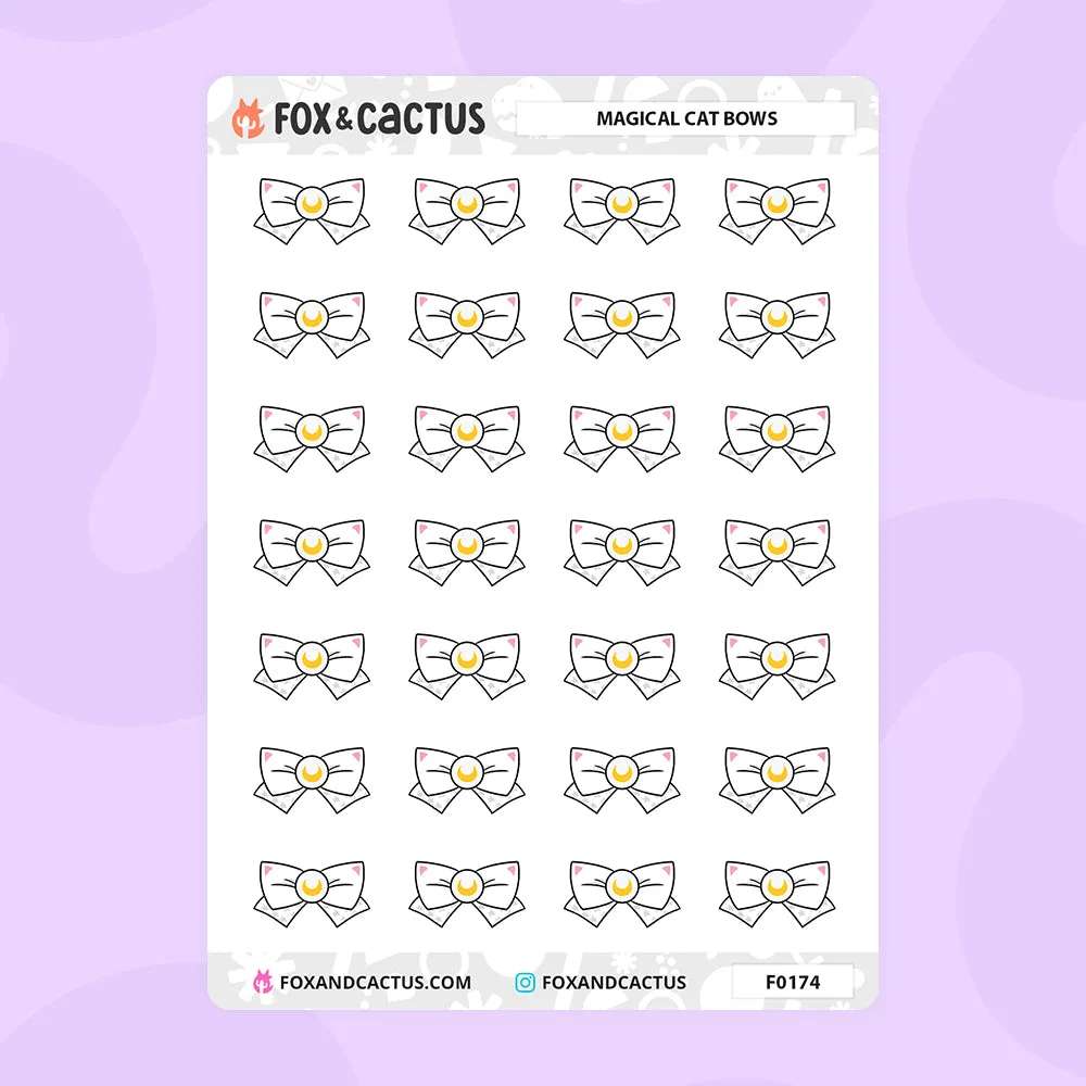 Magical Cat Bow Stickers