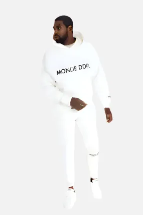 Men's Casual White Winter Tracksuit Set