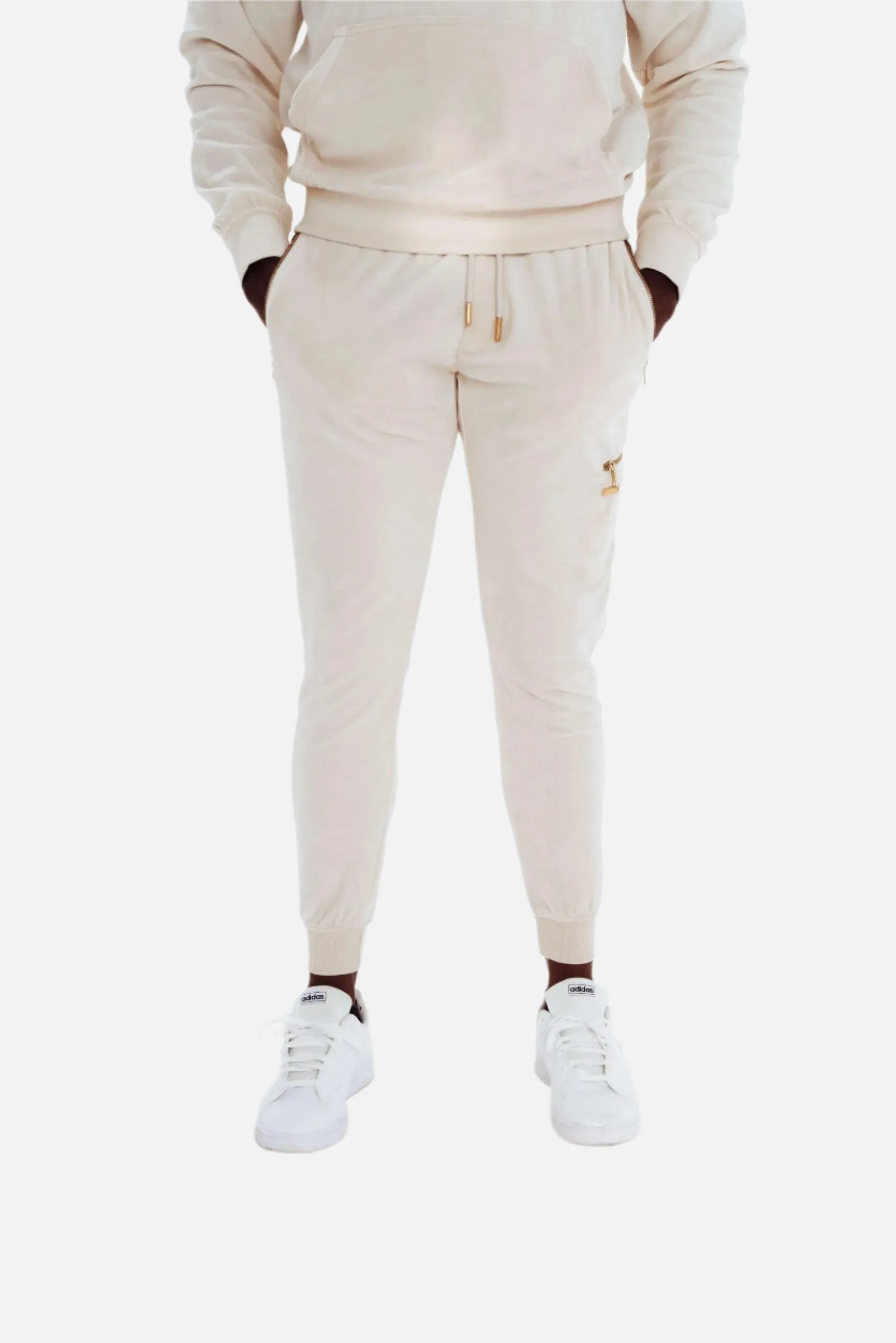 Men's Peach Velour Tracksuit Set