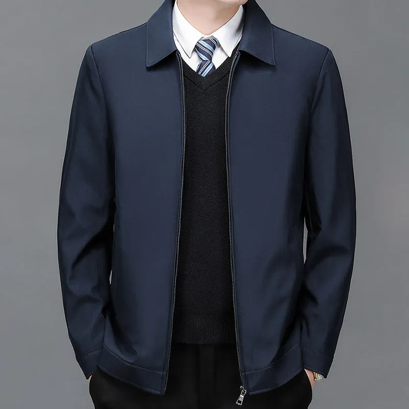 Men's Windproof Lapel Zipper Jacket