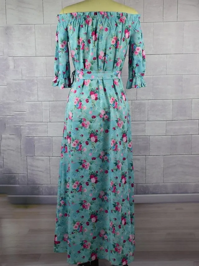 Mommy and Me Dresses Graphic Floral Daily Ruched Light Blue Half Sleeve Knee-length Mommy And Me Outfits Cute Matching Outfits