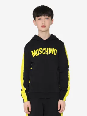 Moschino Boys Logo Print Hoodie in Black