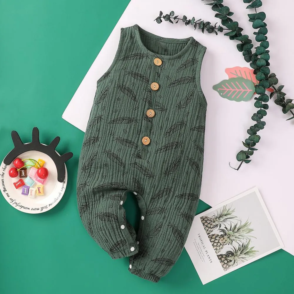 Newbron Baby Summer Sleeveless Romper Leather Wholesale Clothing Baby
