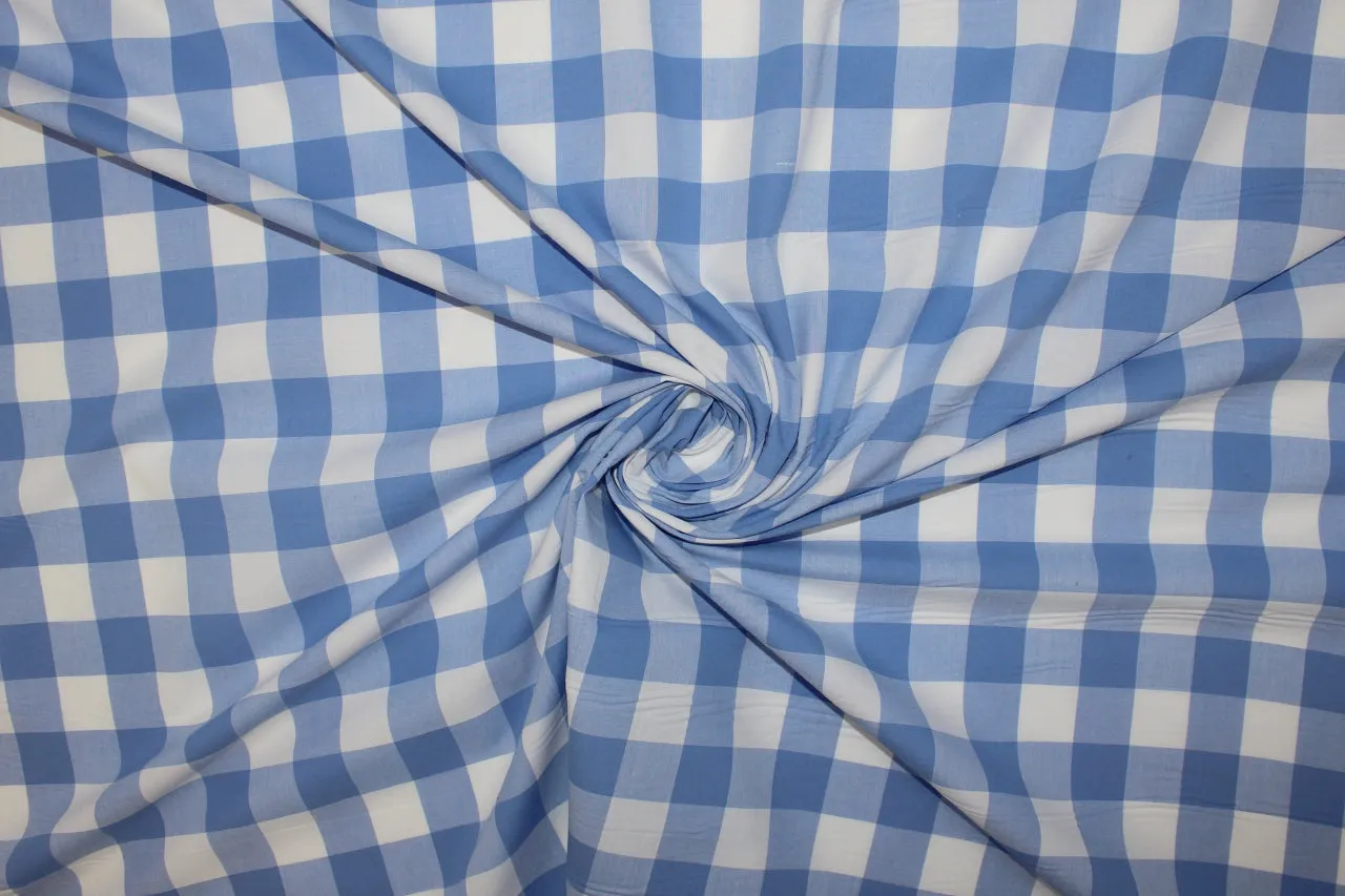Not in Kansas Gingham Cotton Shirting - Blue/White