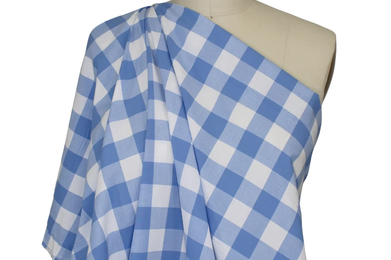 Not in Kansas Gingham Cotton Shirting - Blue/White