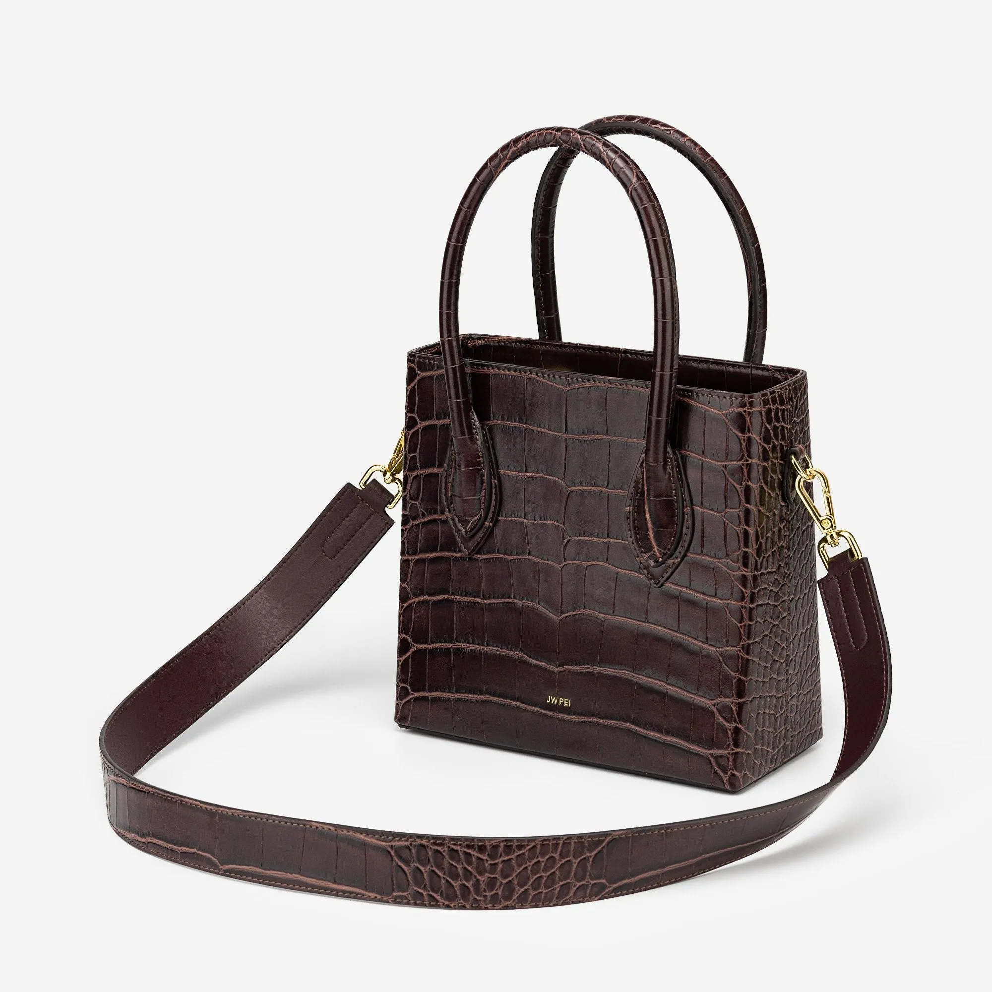 Nova Top Handle Bag - Brown Croc