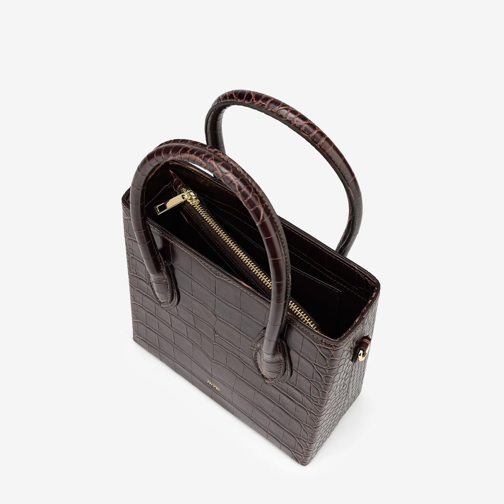 Nova Top Handle Bag - Brown Croc