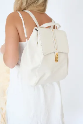 Olive Studded Backpack - Bone