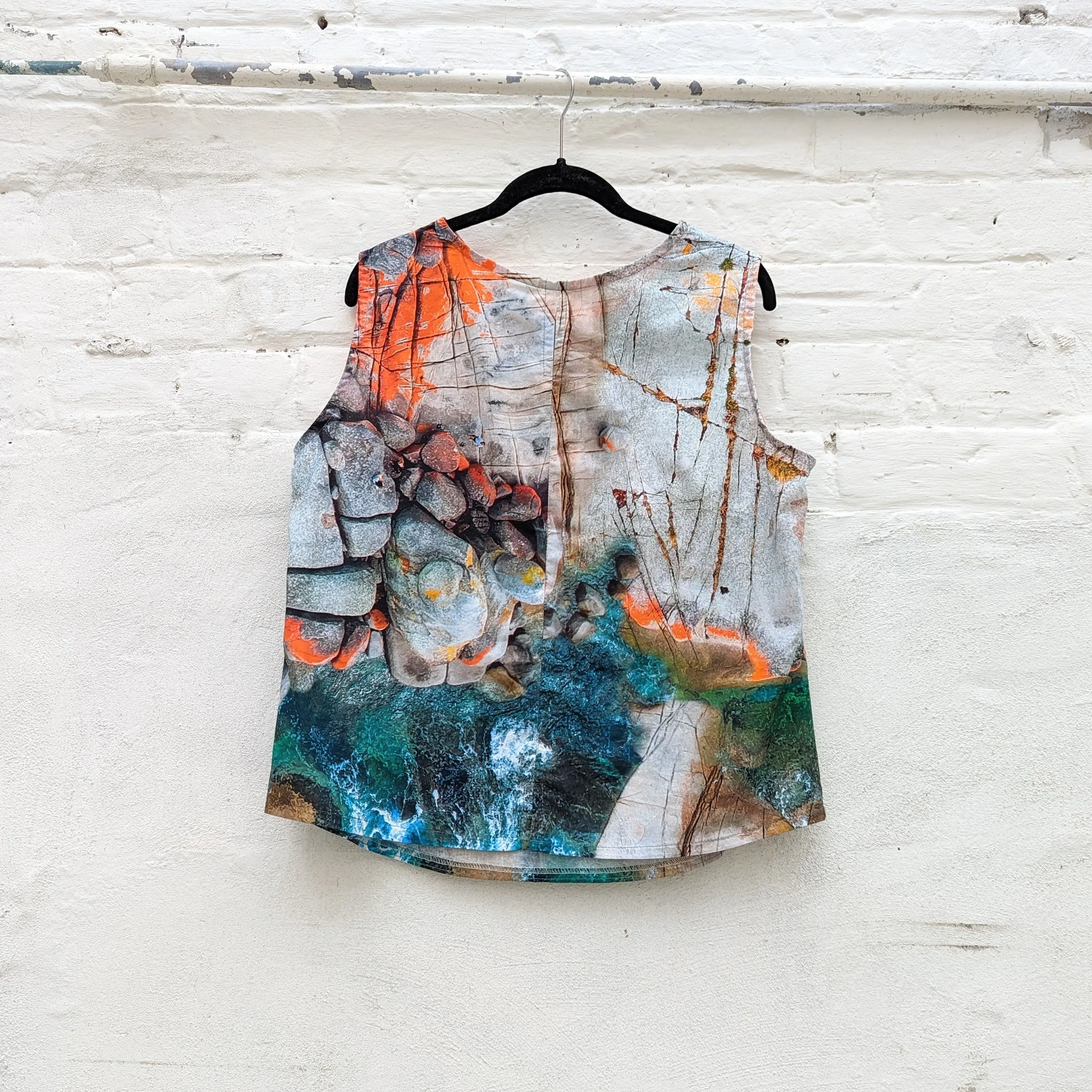 Organic Cotton Poplin Tank - Aerial Bay of Fires