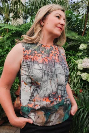 Organic Cotton Poplin Tank - Aerial Bay of Fires