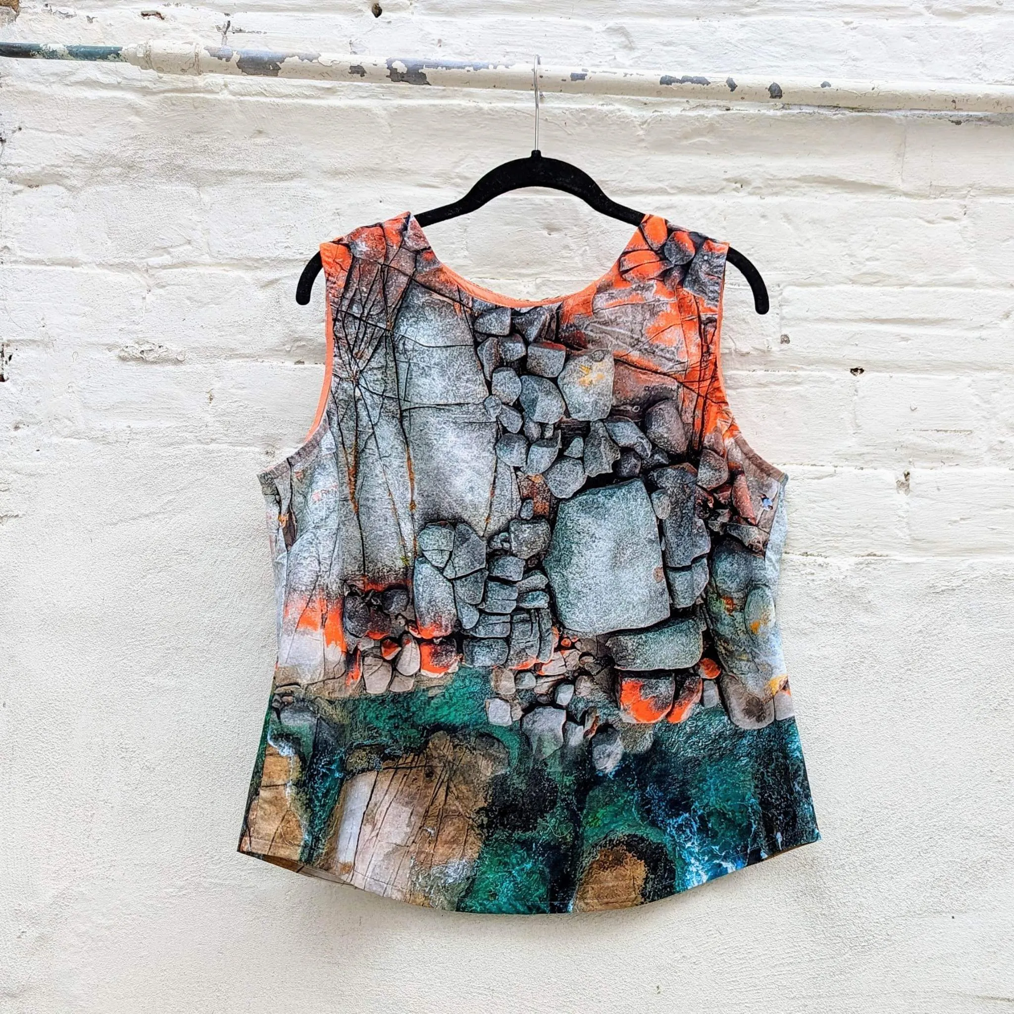Organic Cotton Poplin Tank - Aerial Bay of Fires