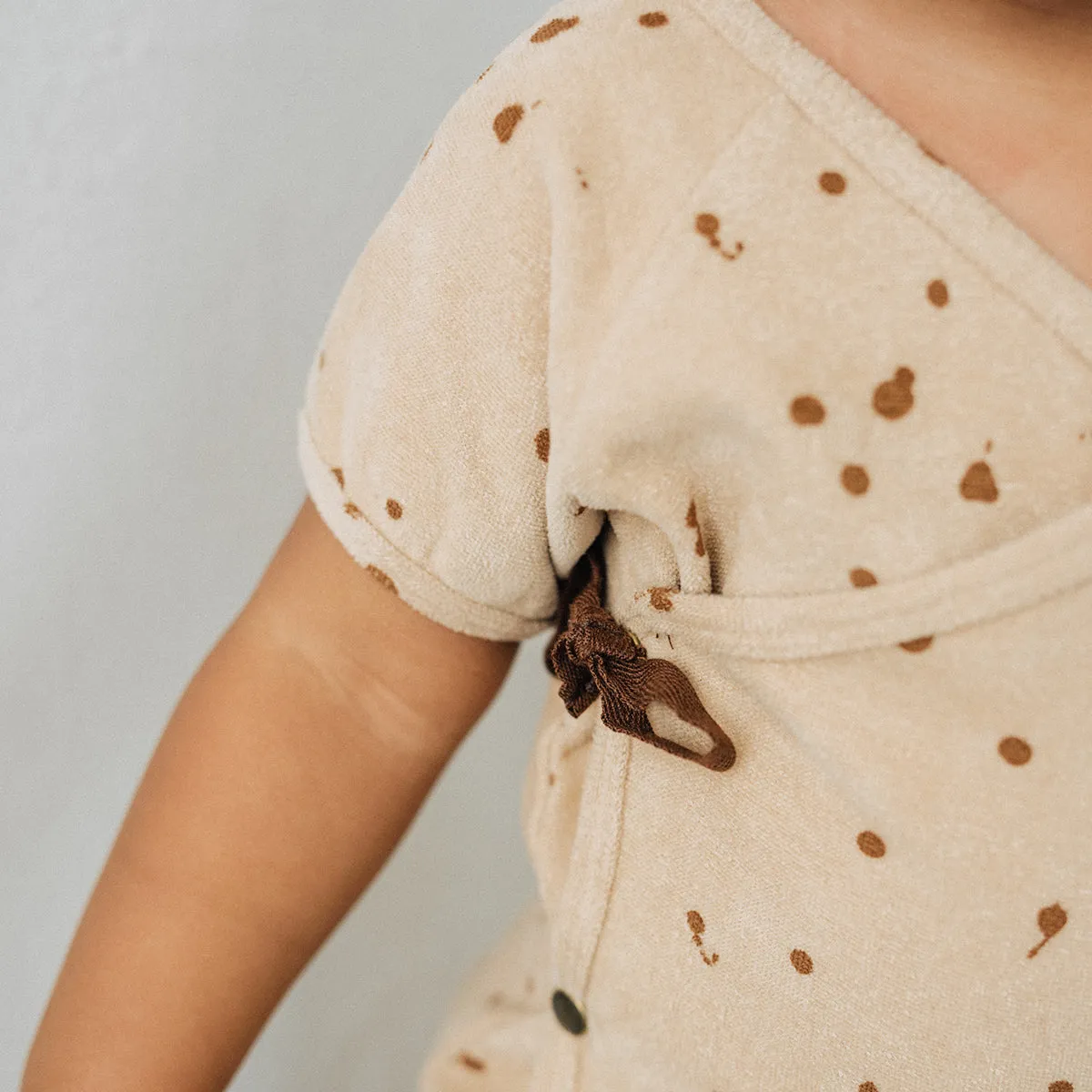 Organic Terry Bodysuit-Wheat Splatter