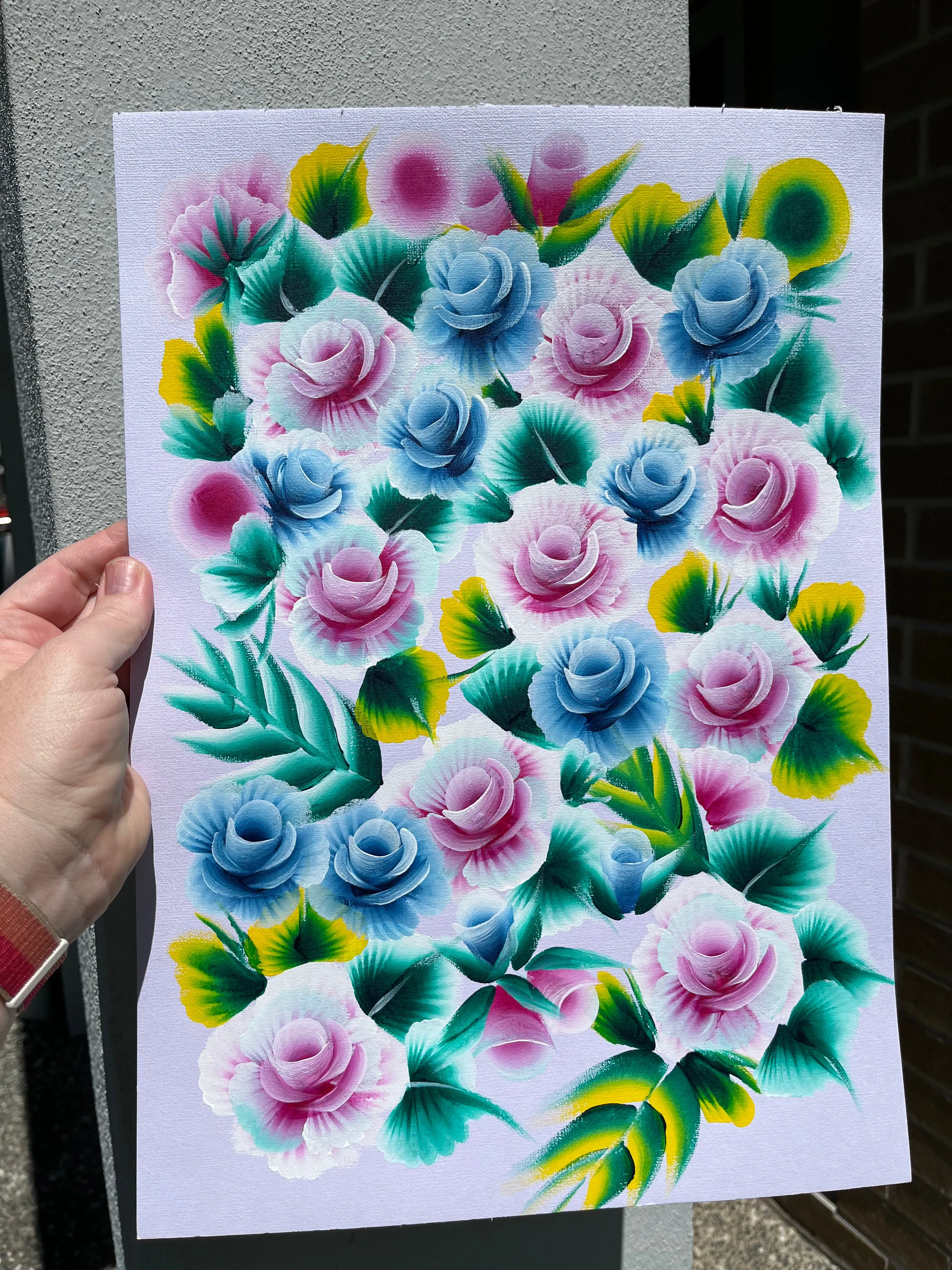 Original Art on Paper.. Floral Live
