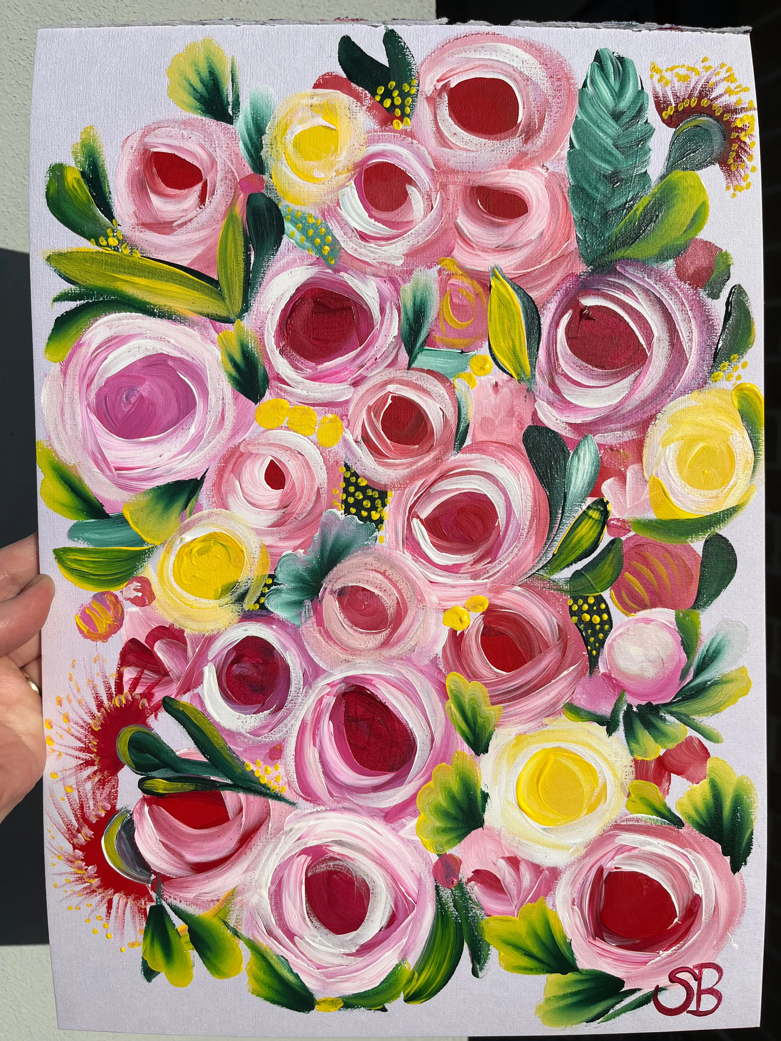Original Art on Paper. Flower Bunch