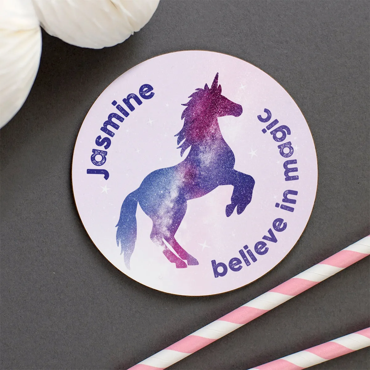 Personalised Stardust Unicorn Coaster