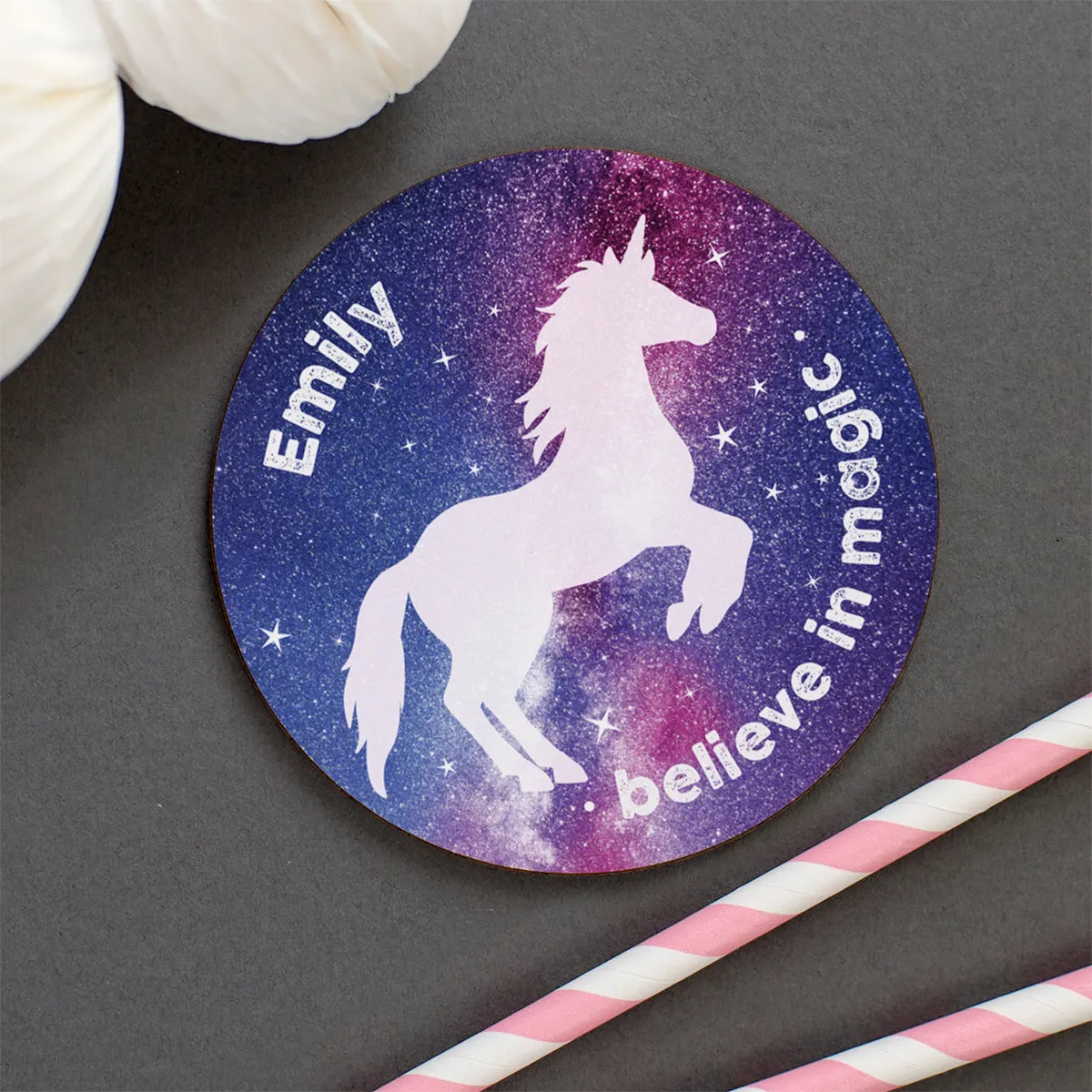 Personalised Stardust Unicorn Coaster