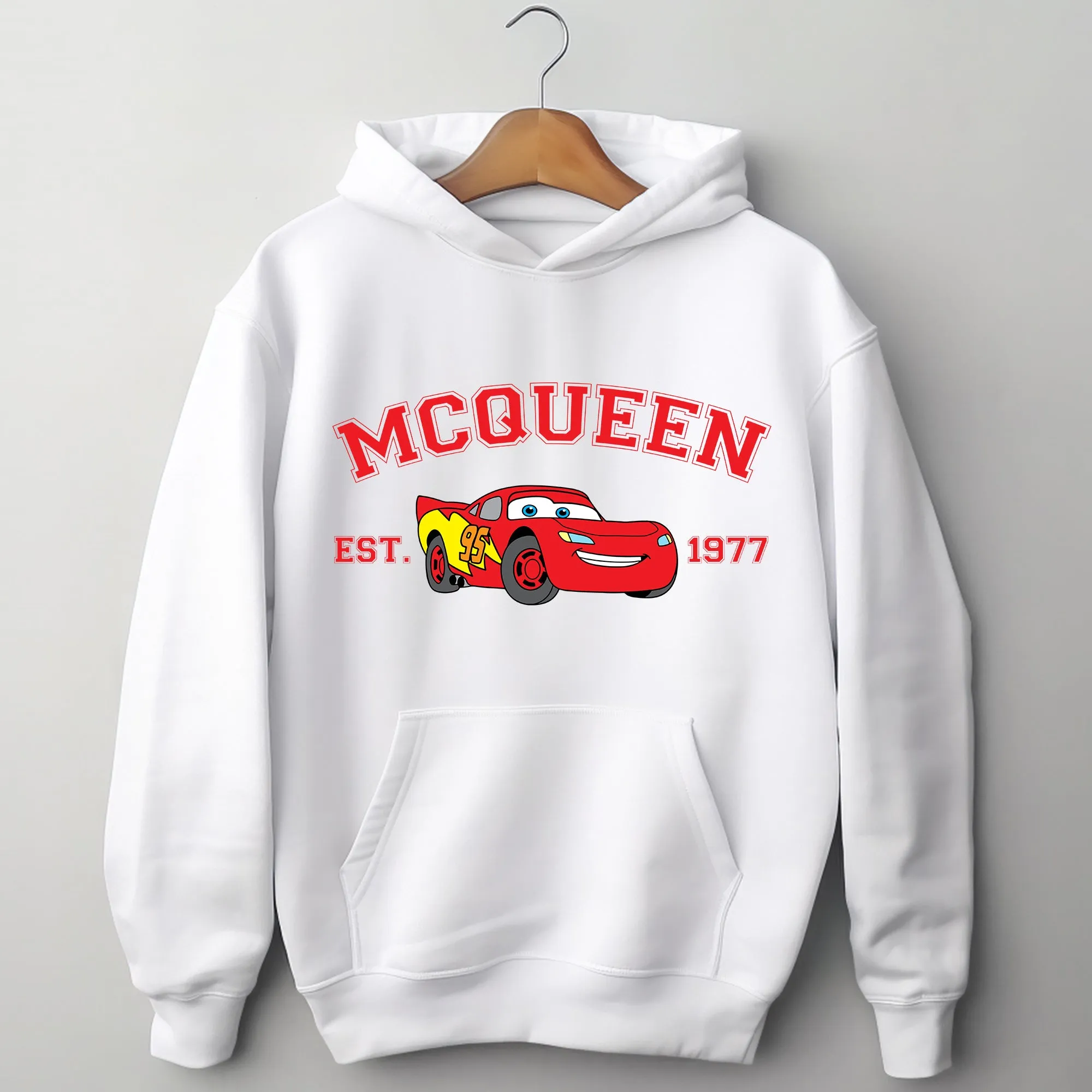 Personalized Disney Cars Lightning McQueen Adult Hoodie