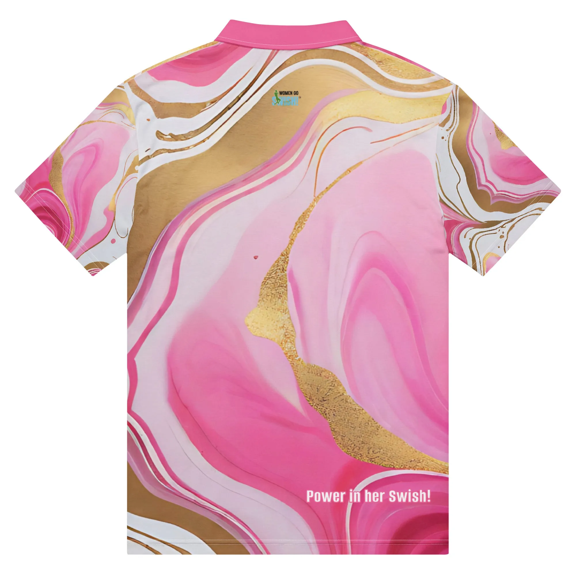 Pink and Gold Golf Polo
