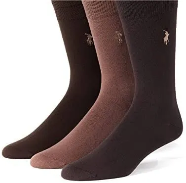 Polo Ralph Lauren Men's 3-Pack Super Soft Crew Dress Socks