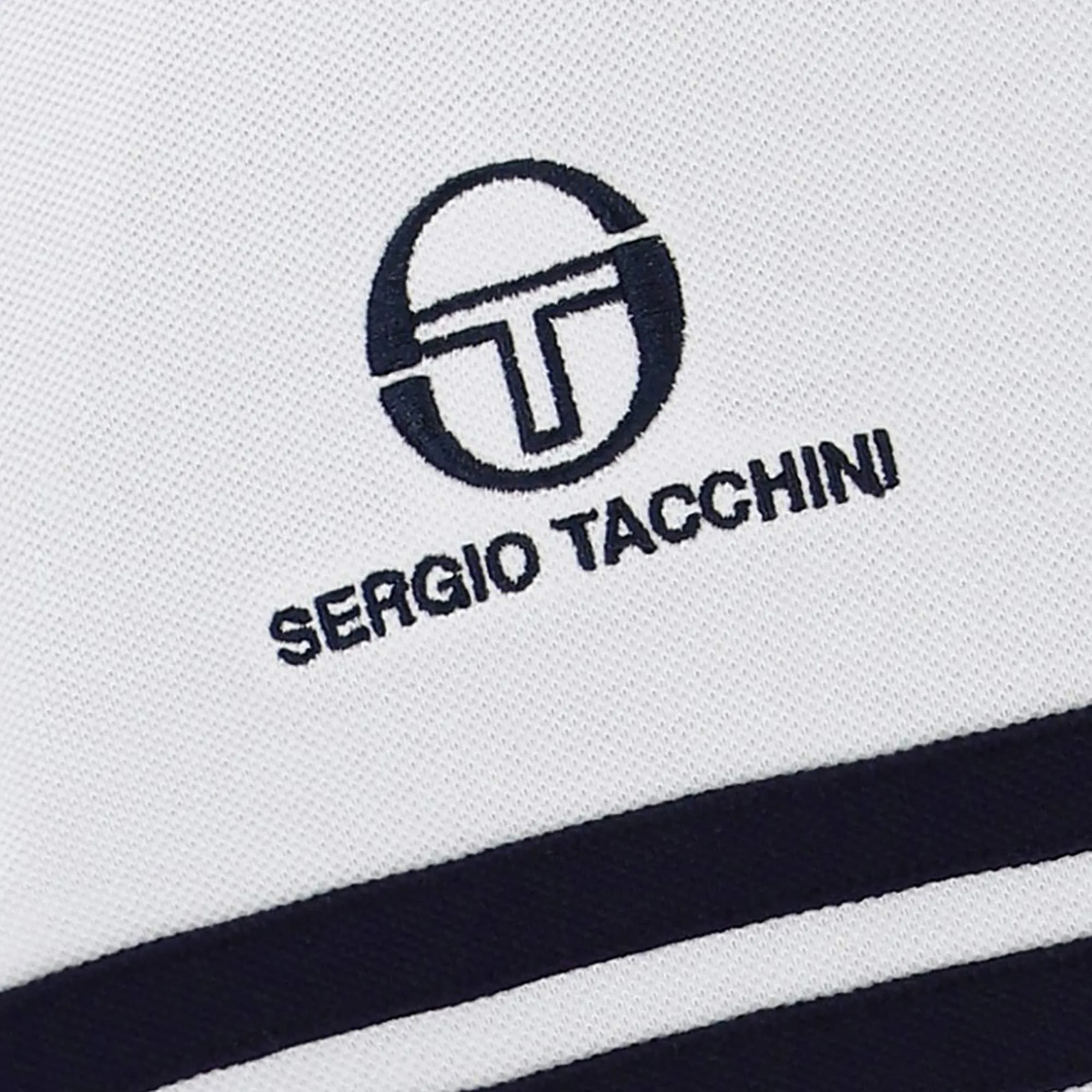 Sergio Tacchini Supermac MK2 Polo Shirt White/Adrenaline Rush