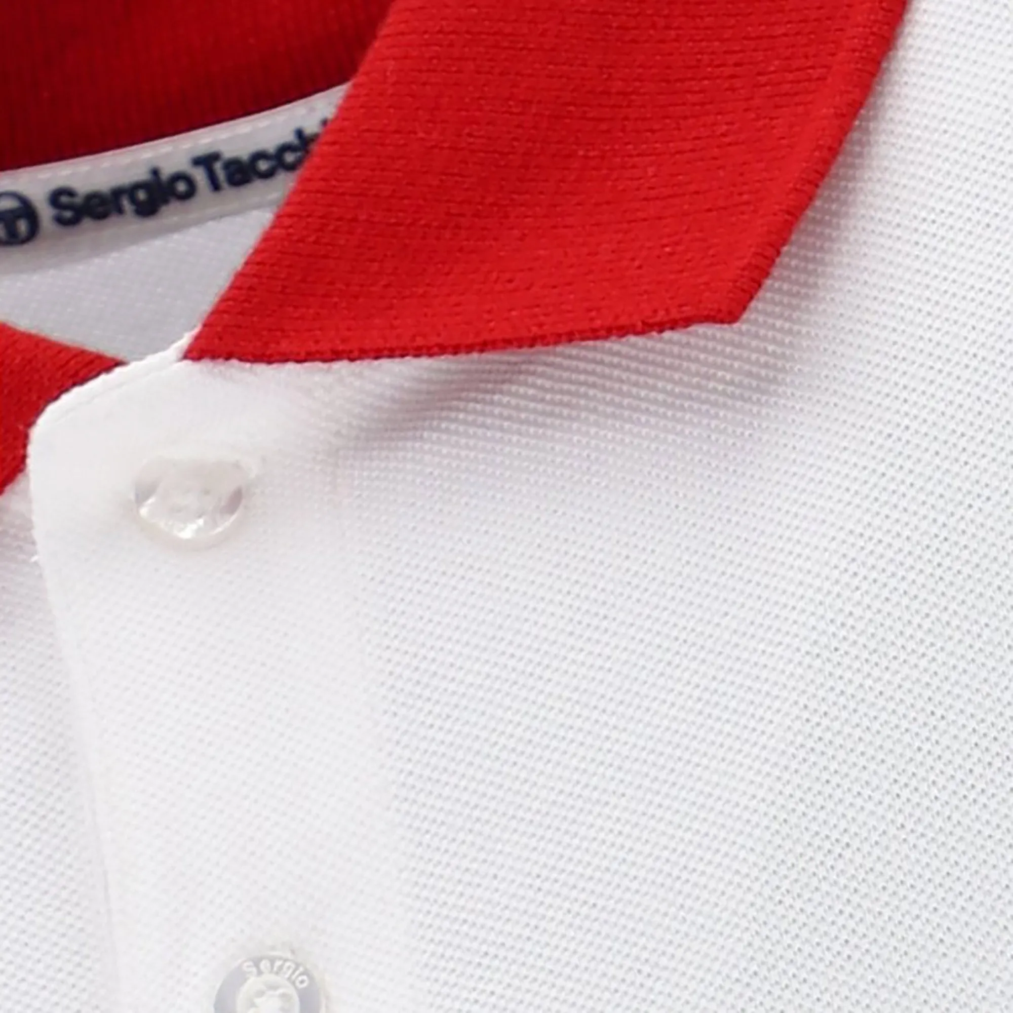 Sergio Tacchini Supermac MK2 Polo Shirt White/Adrenaline Rush