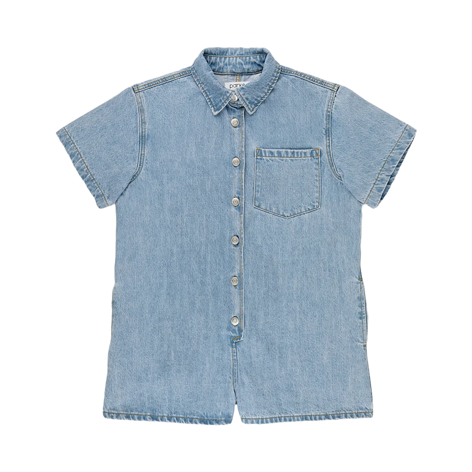 Short Sleeve Denim Romper