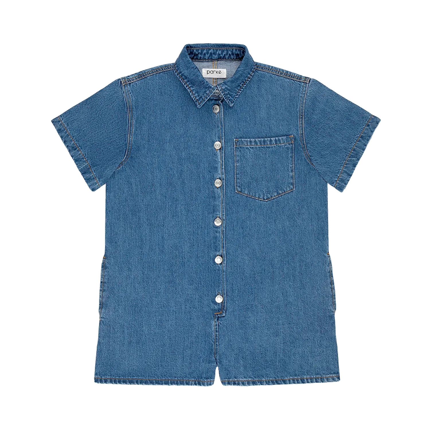Short Sleeve Denim Romper