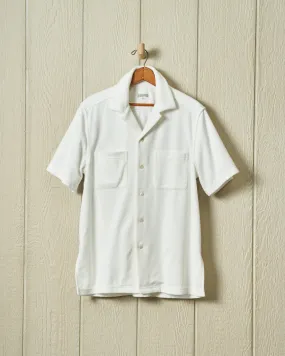Summer Camp Shirt in White Terrycloth