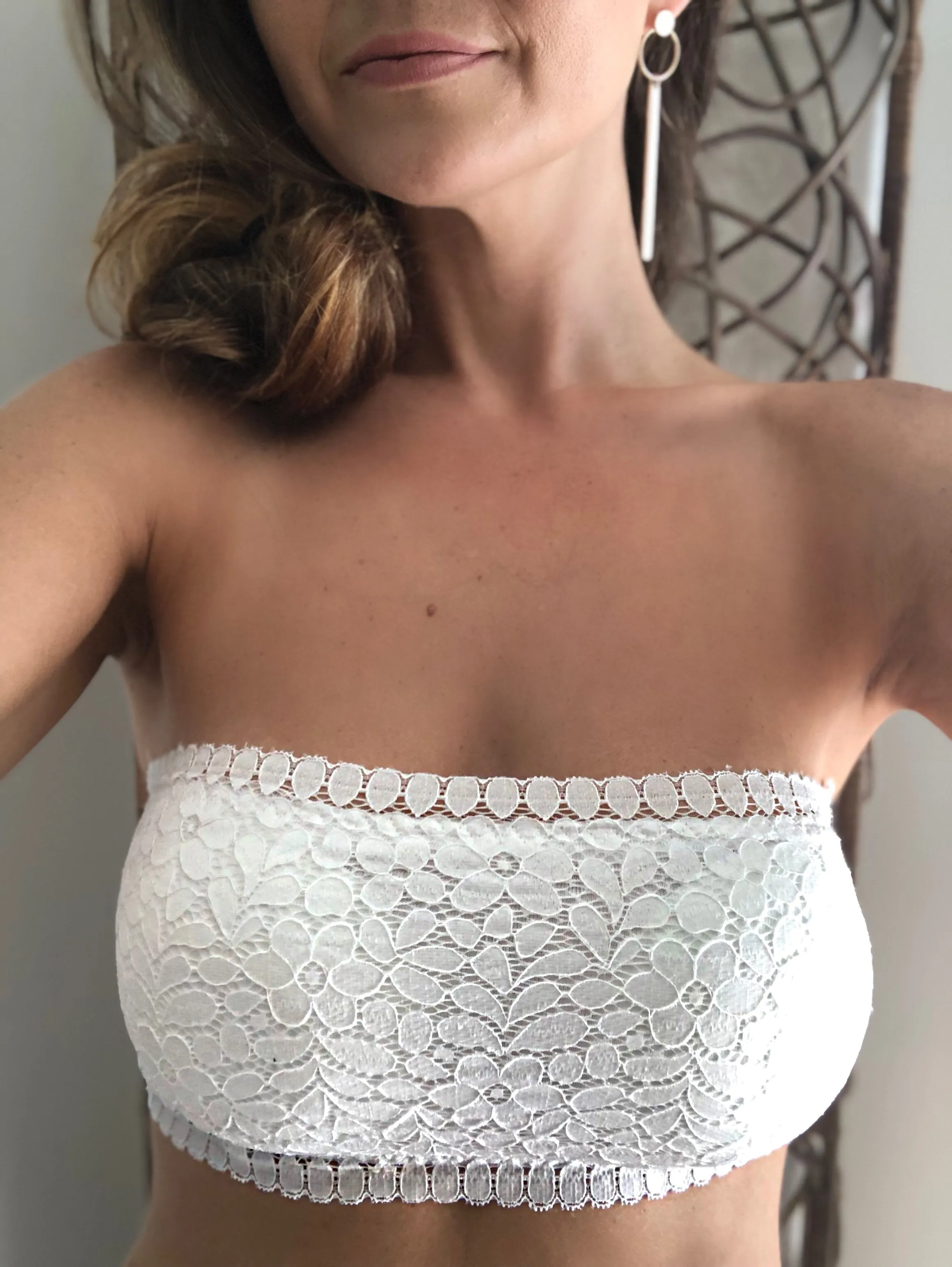 Twiggy White Lace Boobtube Bra