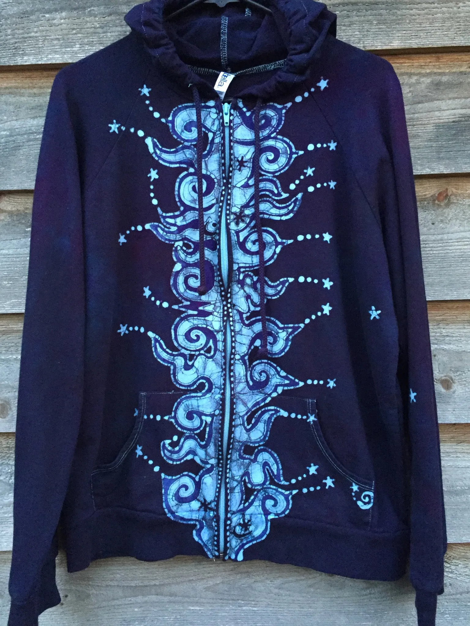 Very Formal Swirly Stars Handmade Batik Hoodie