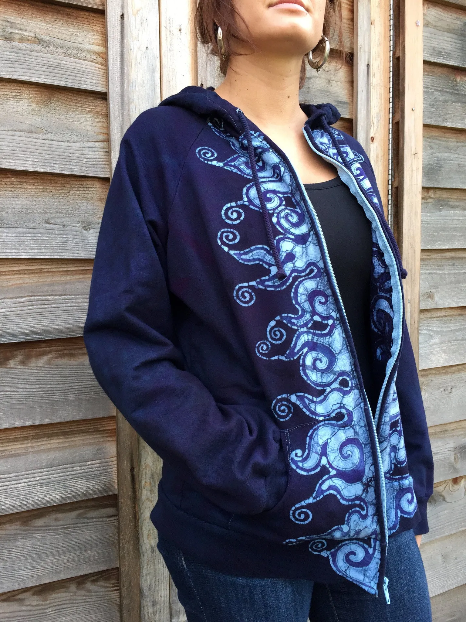 Very Formal Tuxedo Swirls Handmade Batik Hoodie