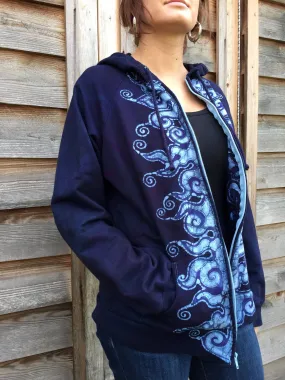Very Formal Tuxedo Swirls Handmade Batik Hoodie