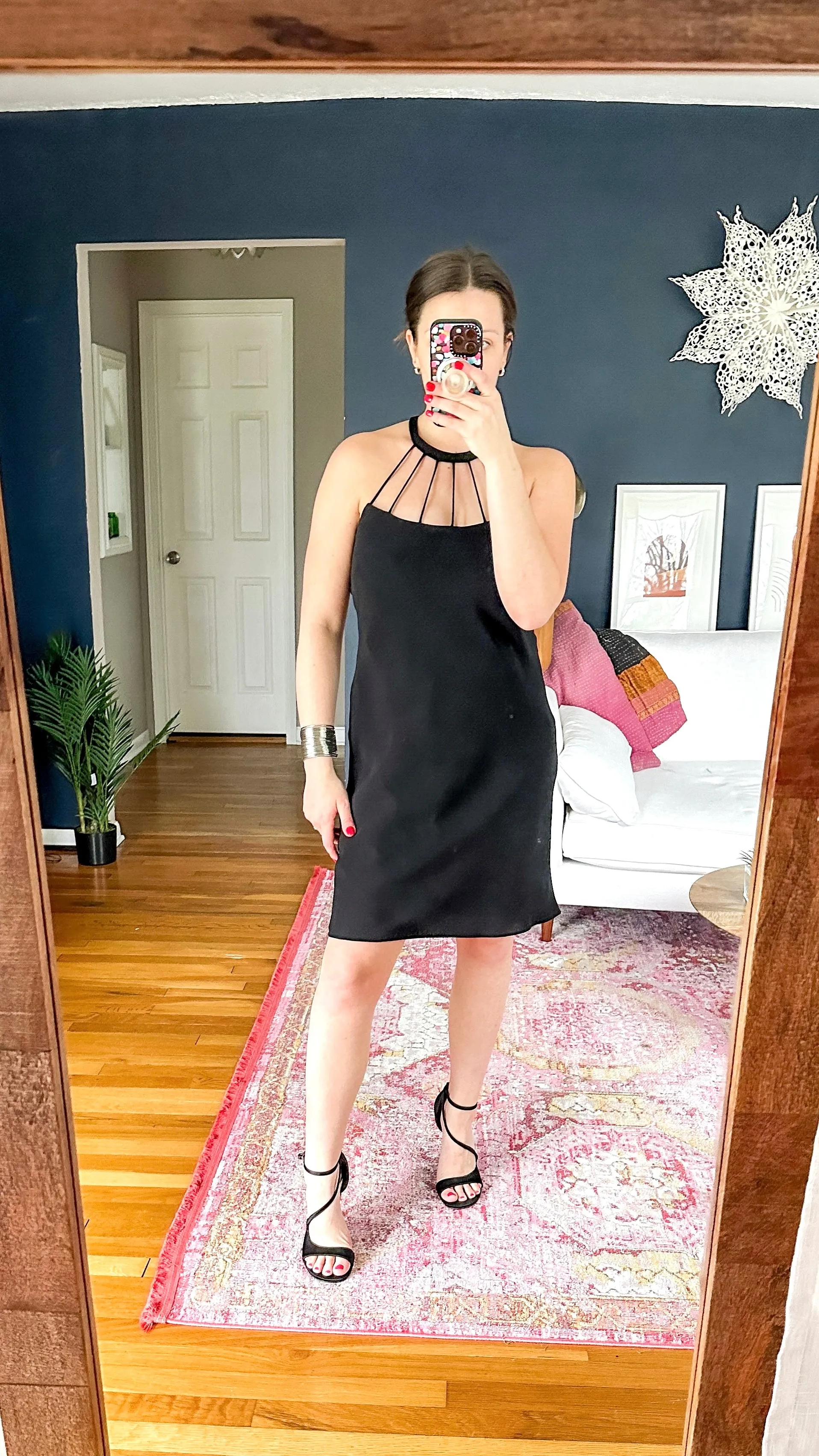 Vintage 00'S Evan-Picone Black Cage Neck Dress (M)