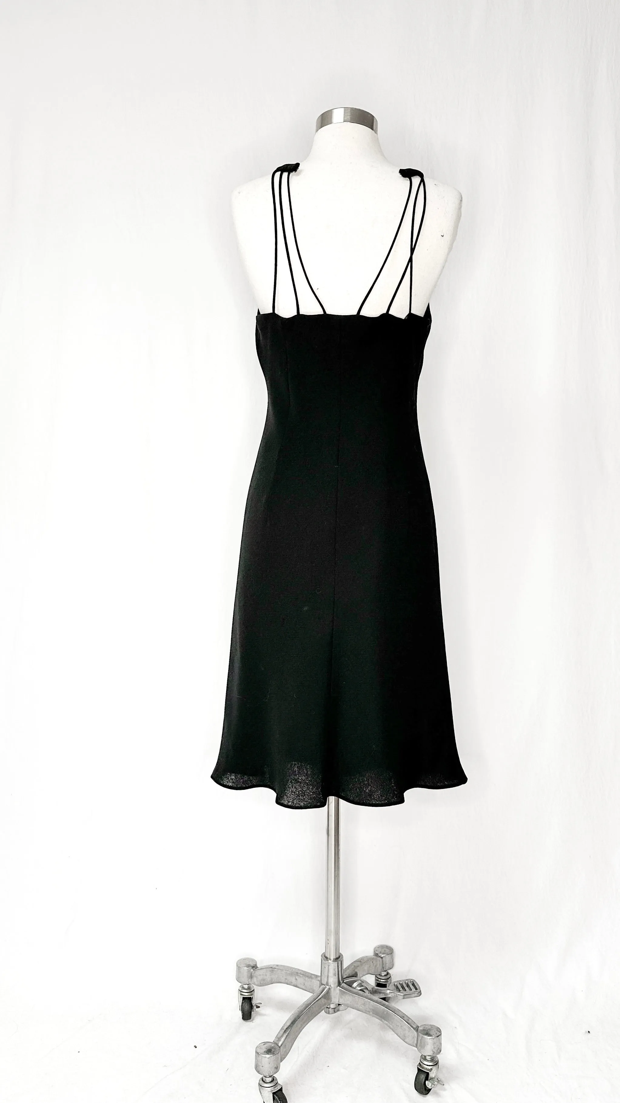 Vintage 00'S Evan-Picone Black Cage Neck Dress (M)