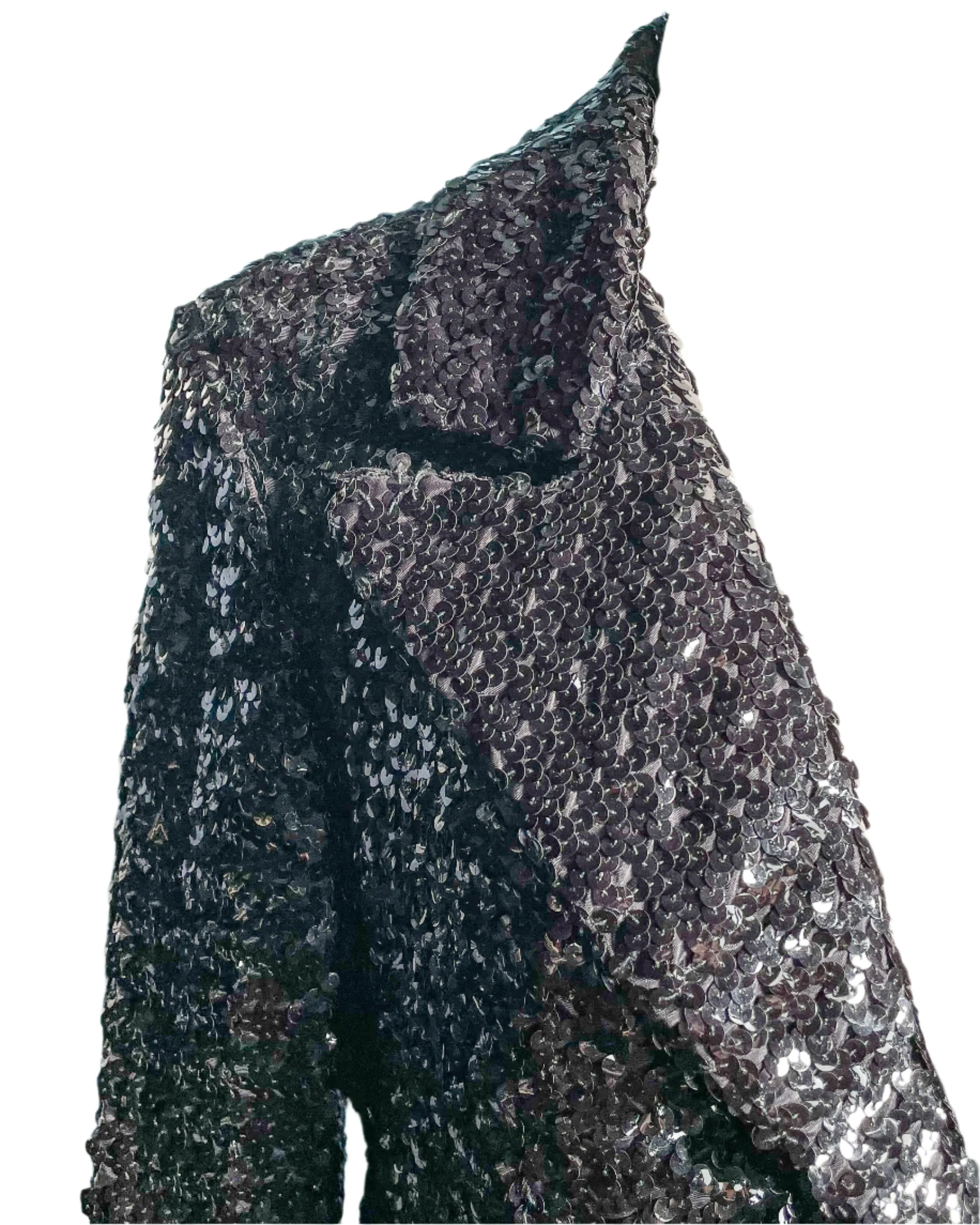 Vintage 60s Black Sequin Jacket/Skirt 2 Piece Suit, Eveningwear Party Separates Suit