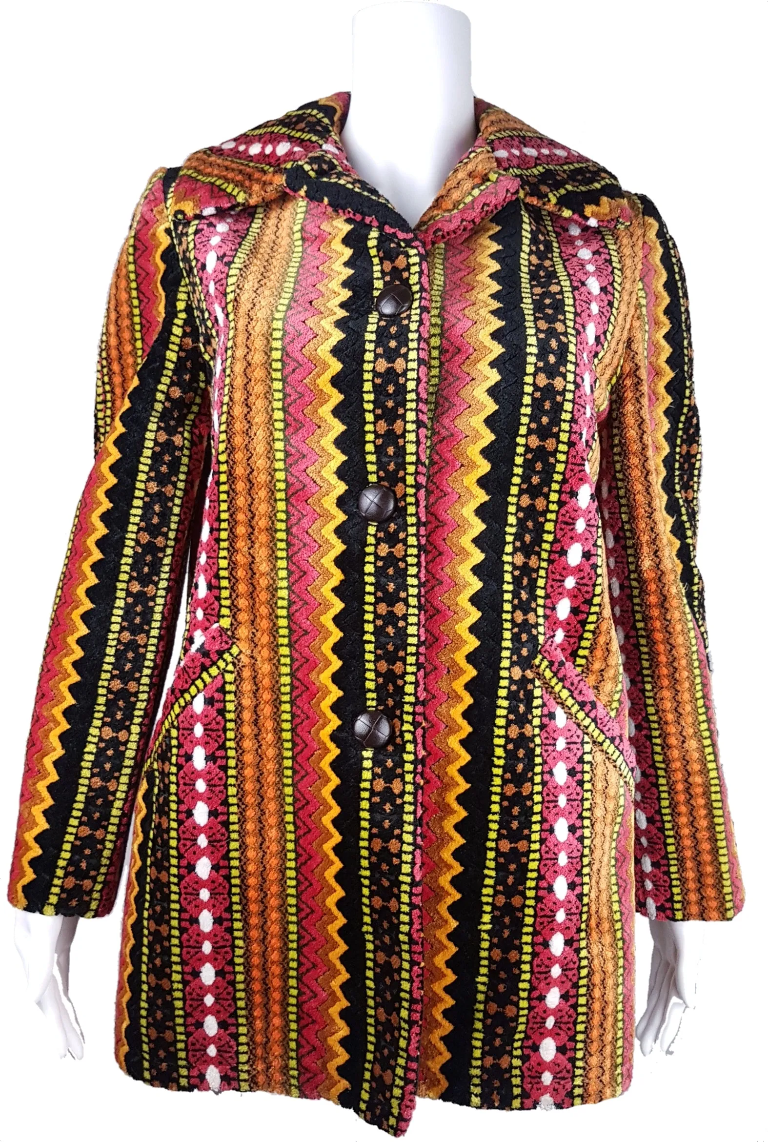 Vintage 60's | Tregos Westwear Chenille | Tapestry Carpet Coat