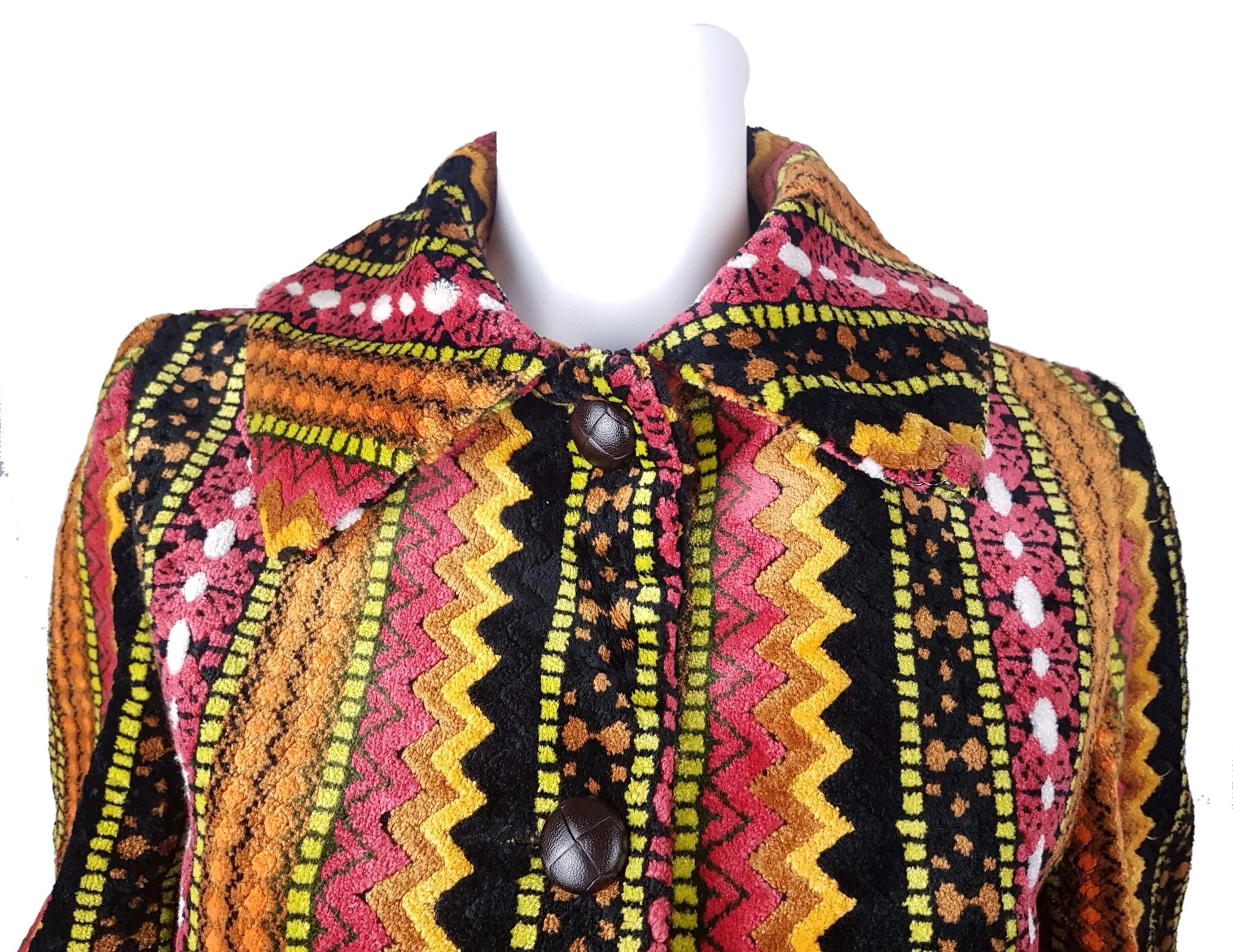 Vintage 60's | Tregos Westwear Chenille | Tapestry Carpet Coat