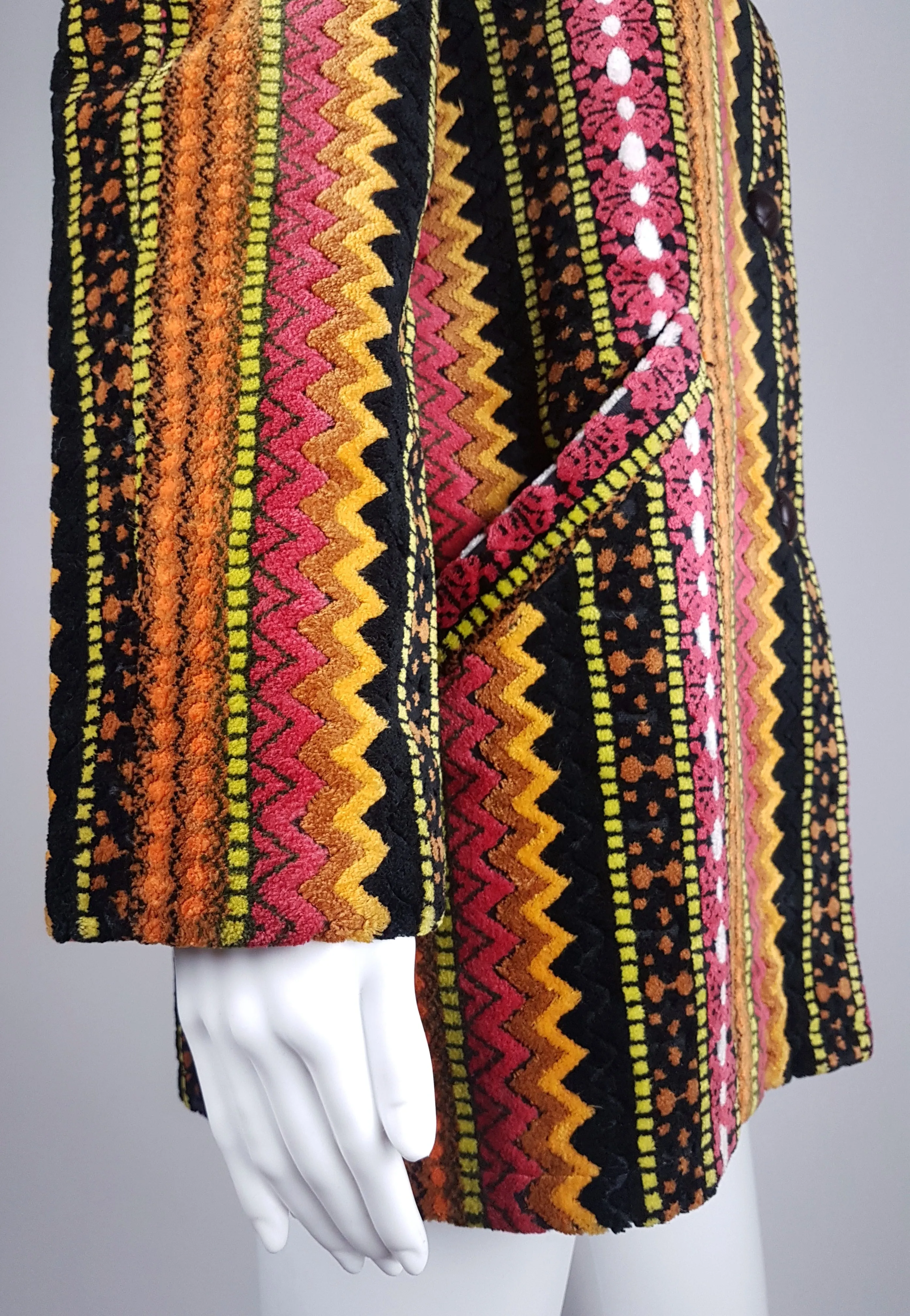 Vintage 60's | Tregos Westwear Chenille | Tapestry Carpet Coat