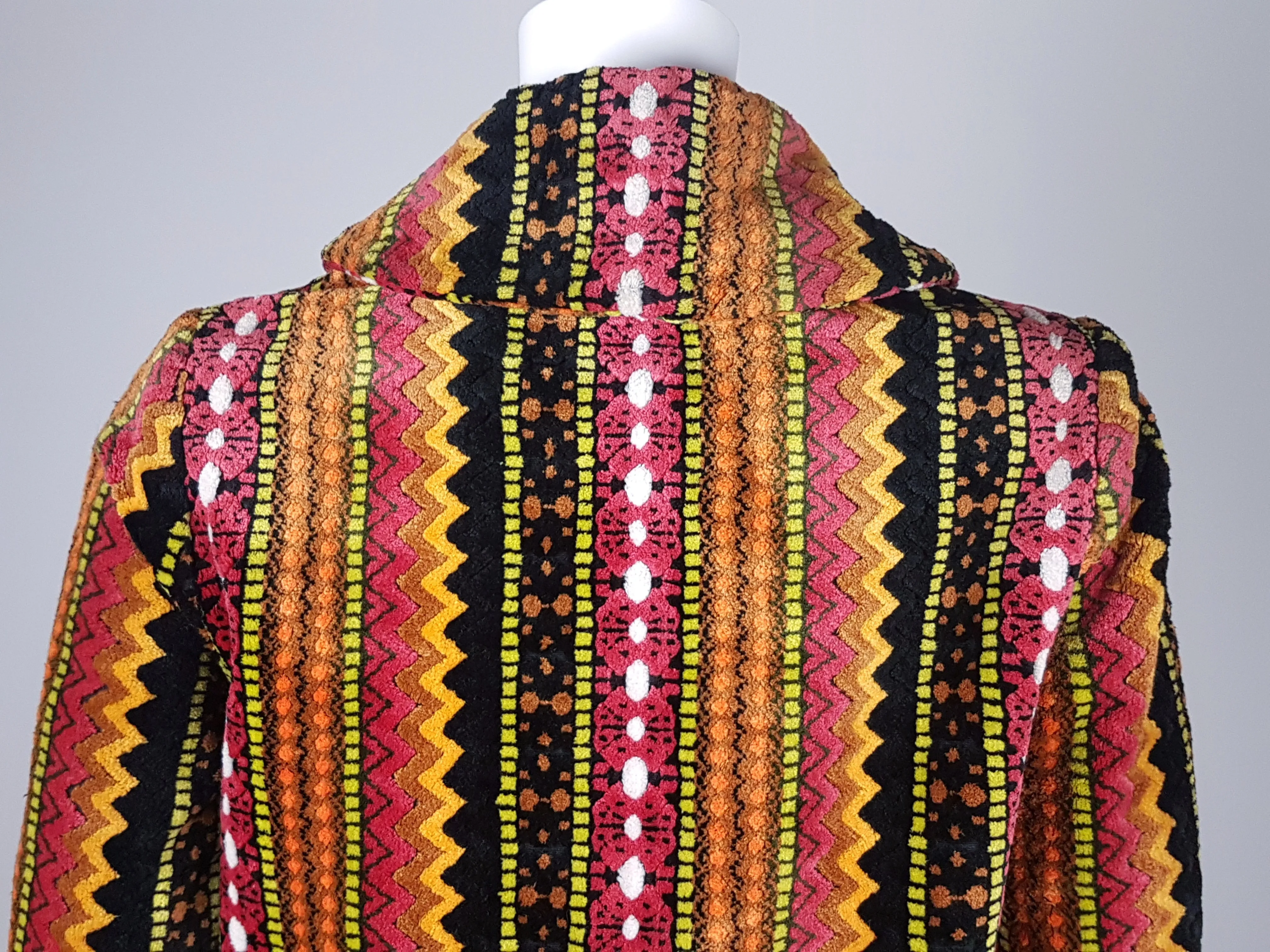 Vintage 60's | Tregos Westwear Chenille | Tapestry Carpet Coat