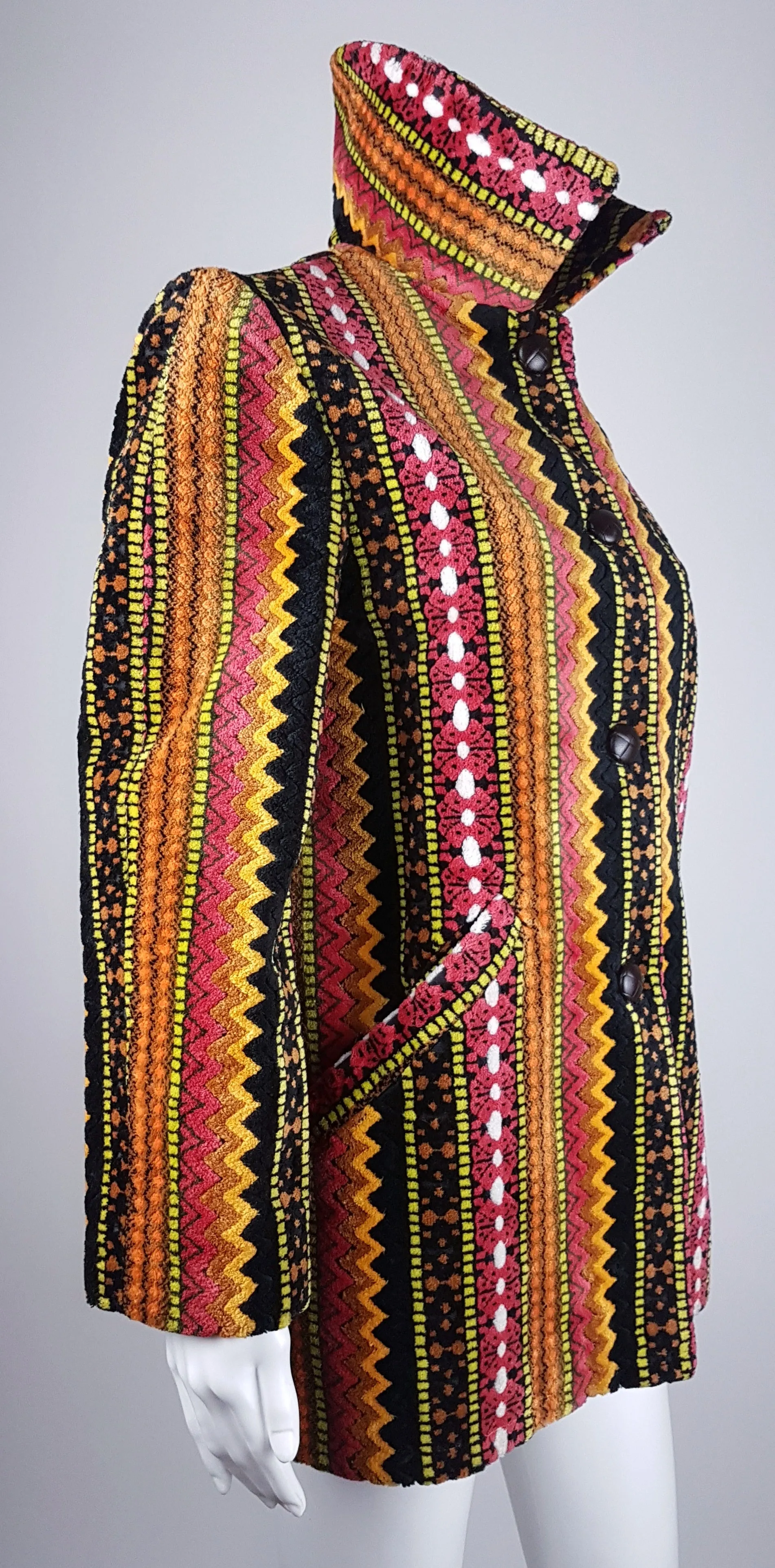 Vintage 60's | Tregos Westwear Chenille | Tapestry Carpet Coat