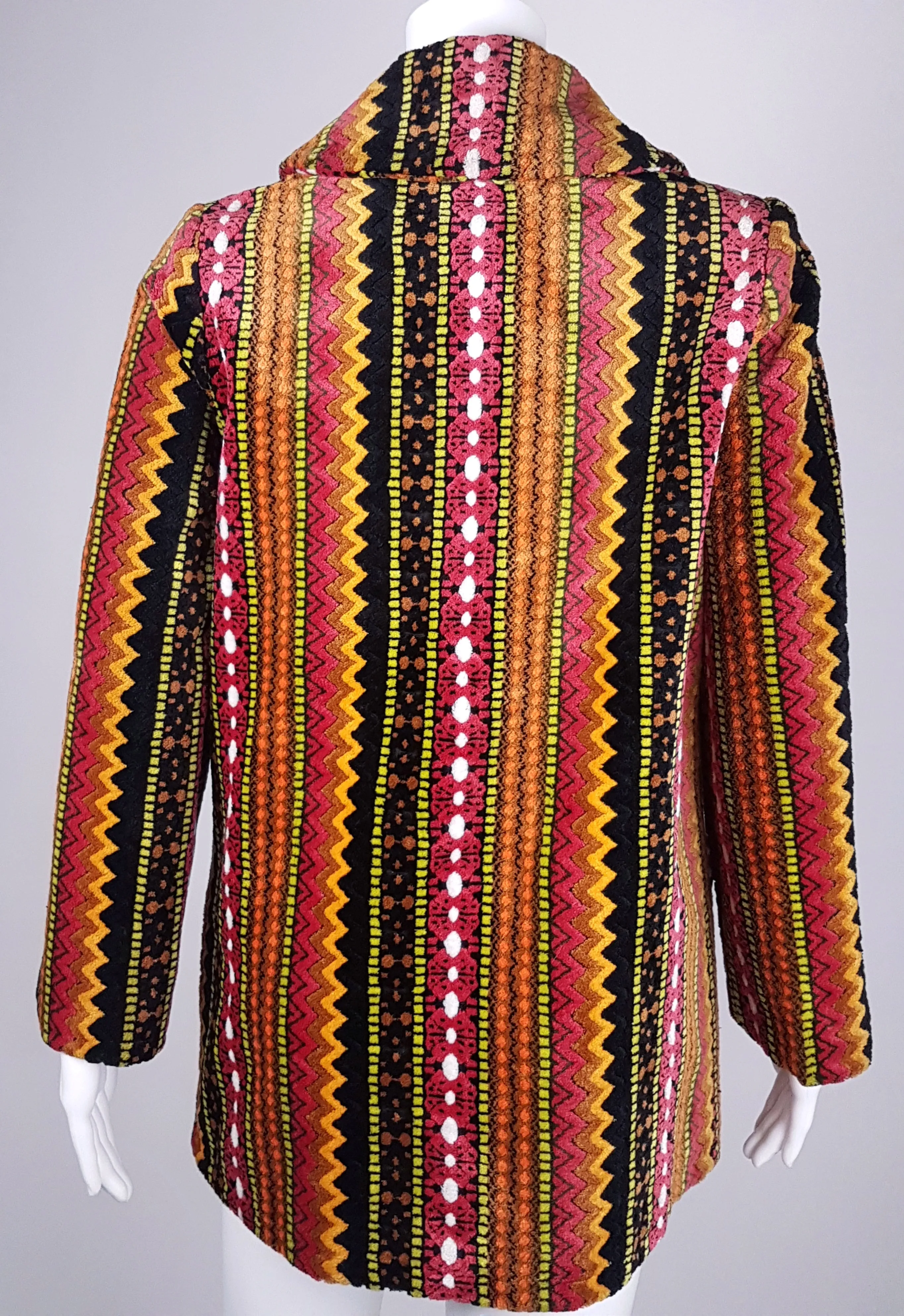 Vintage 60's | Tregos Westwear Chenille | Tapestry Carpet Coat